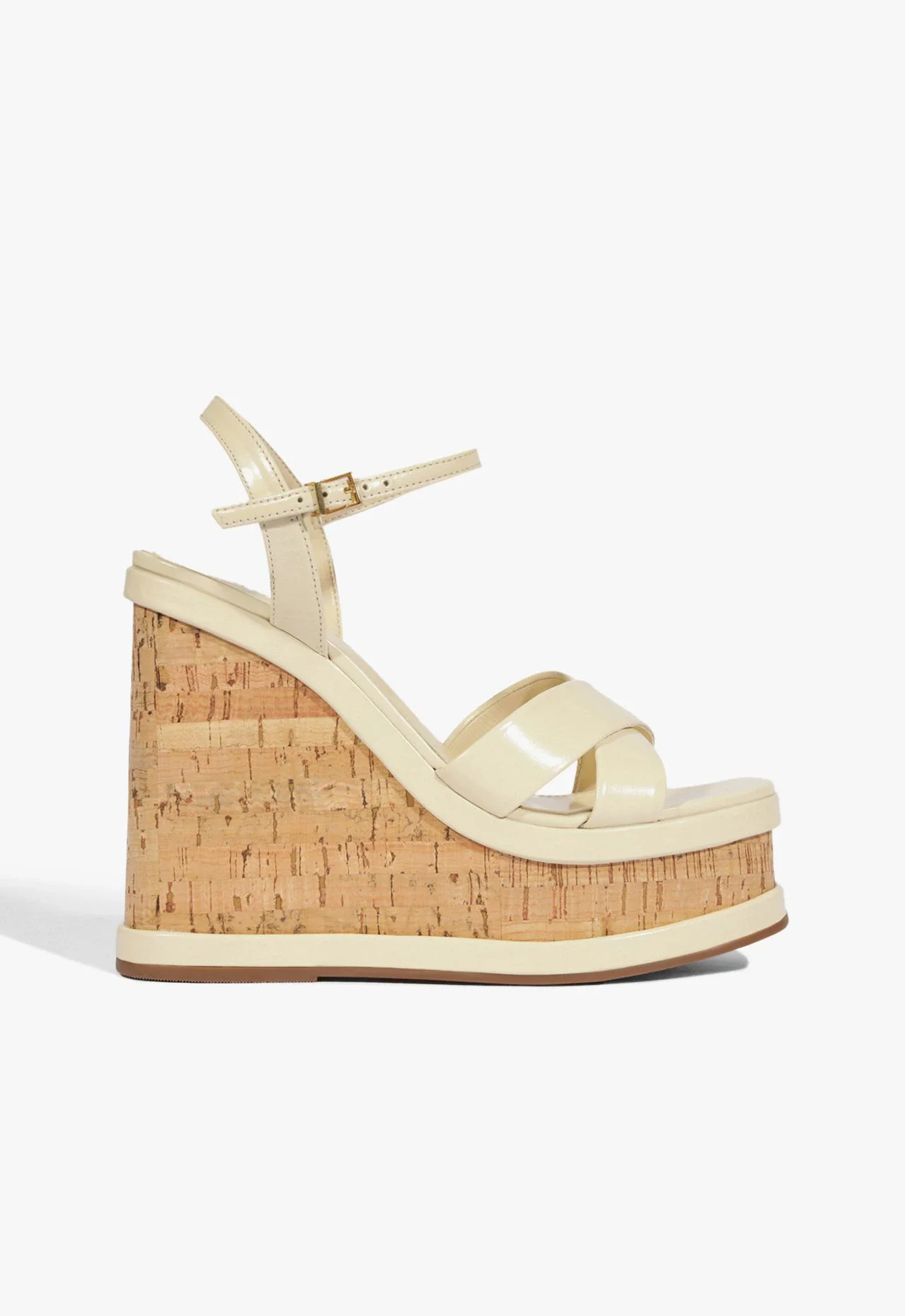 Sandália Anabela Vitoria Couro Off White
