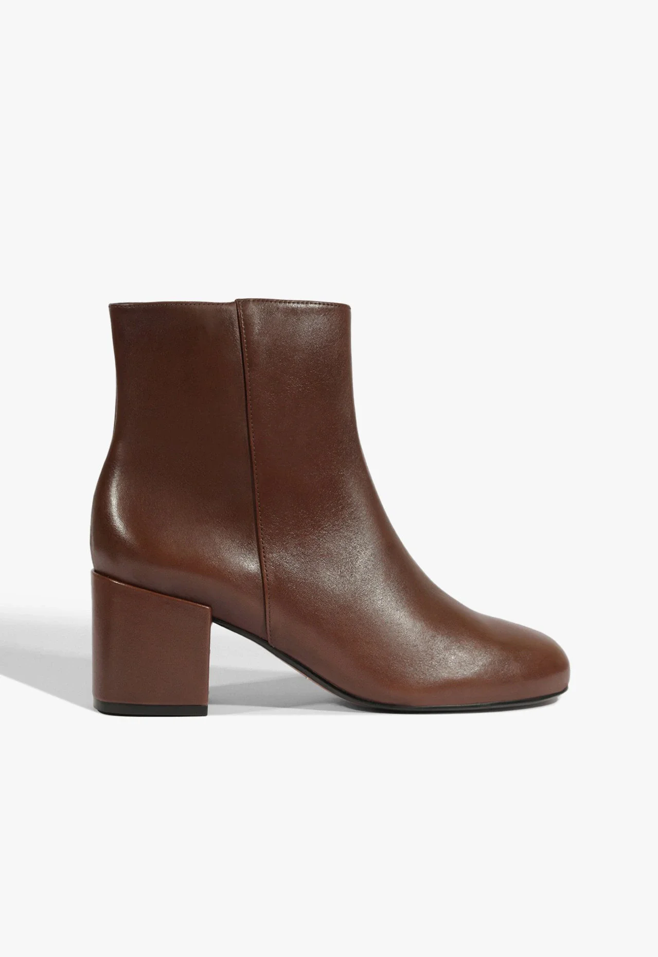 Bota Lupe Salto Bloco Couro Marrom