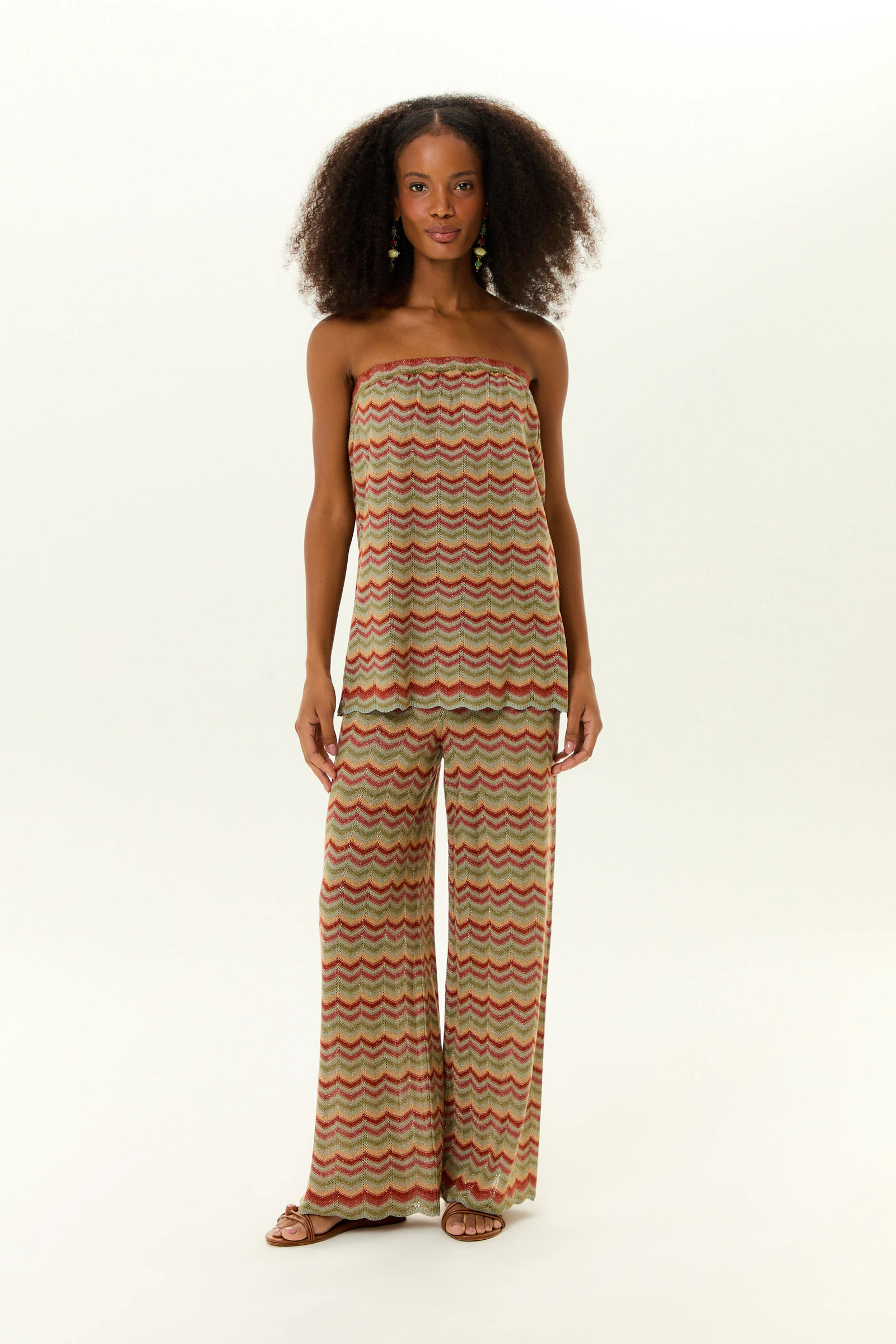 Calça Tricot Chevron Lurex