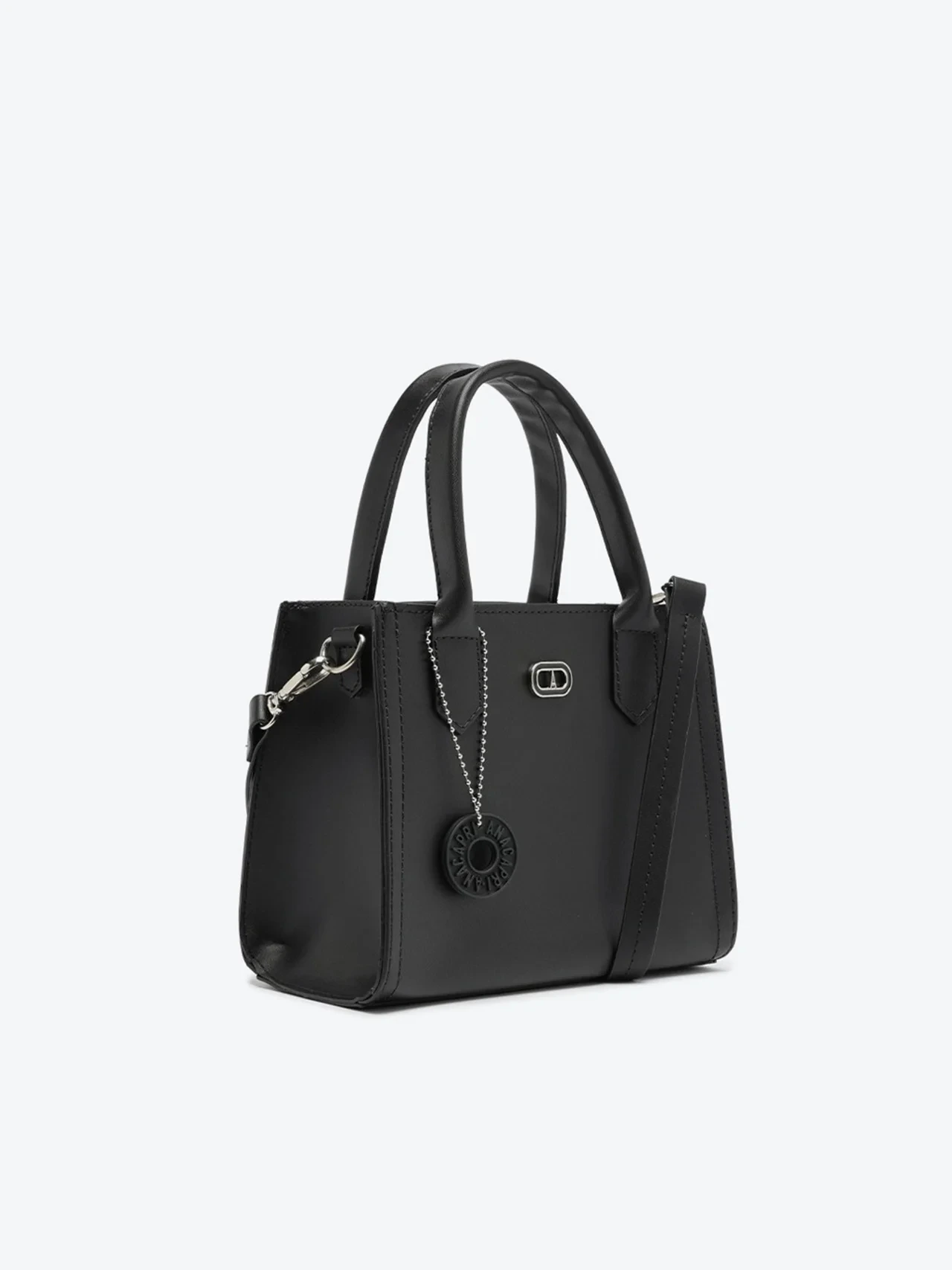 Bolsa Tote Média Chaveiro Preta