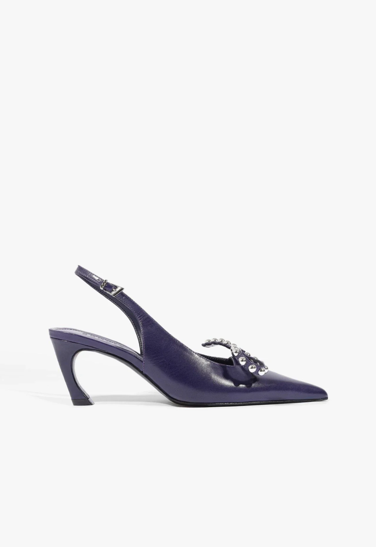 Scarpin Slingback Aura Couro Azul