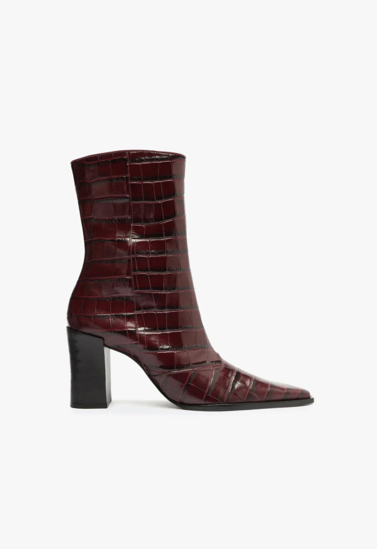 Bota Raffaela Croco Couro Vinho
