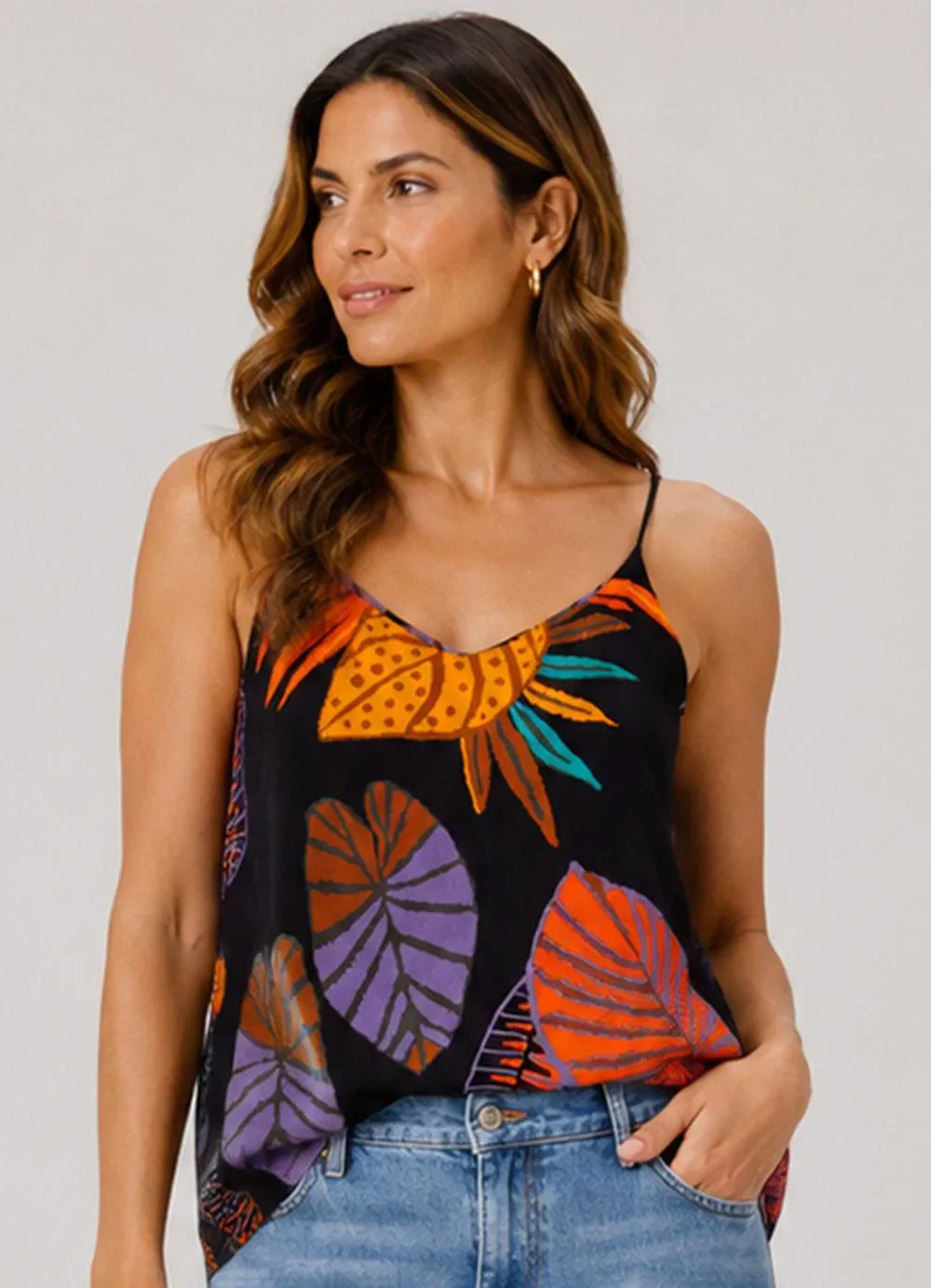 Infinita Cor - Regata Feminina Tecido Viscose Slub Preto