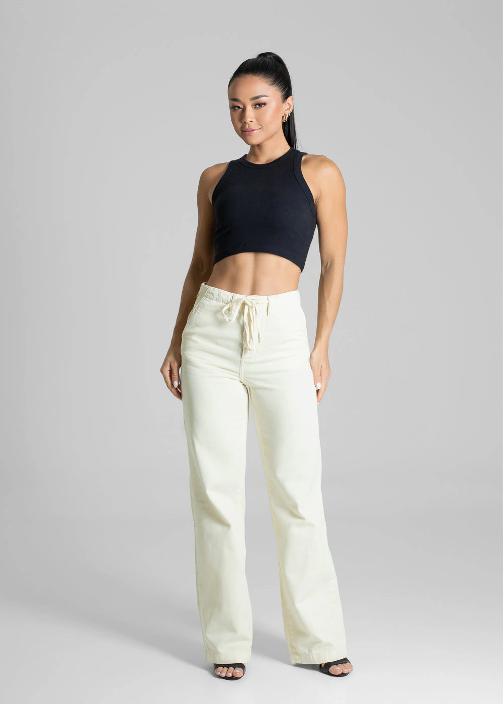 Calça Sarja Sawary Wide Leg - 281585 AMARELO