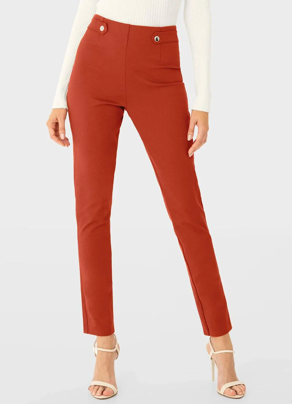 Enfim - Calça Legging em Malha Marrom