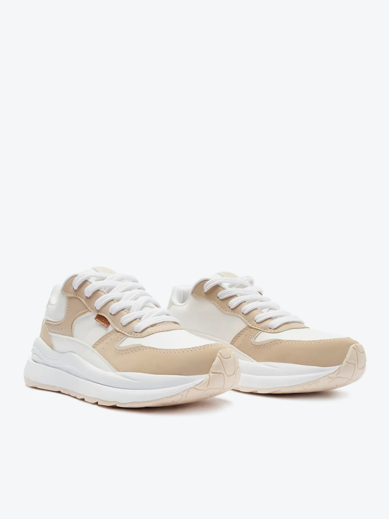 Tênis Sporty Robusto Branco e Bege