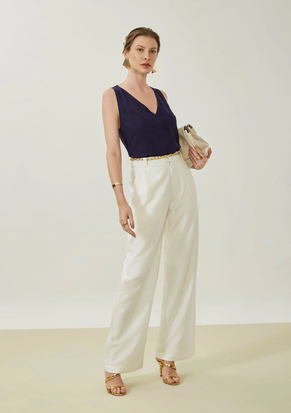 Calça Maria.Valentina Reta Alta Off White