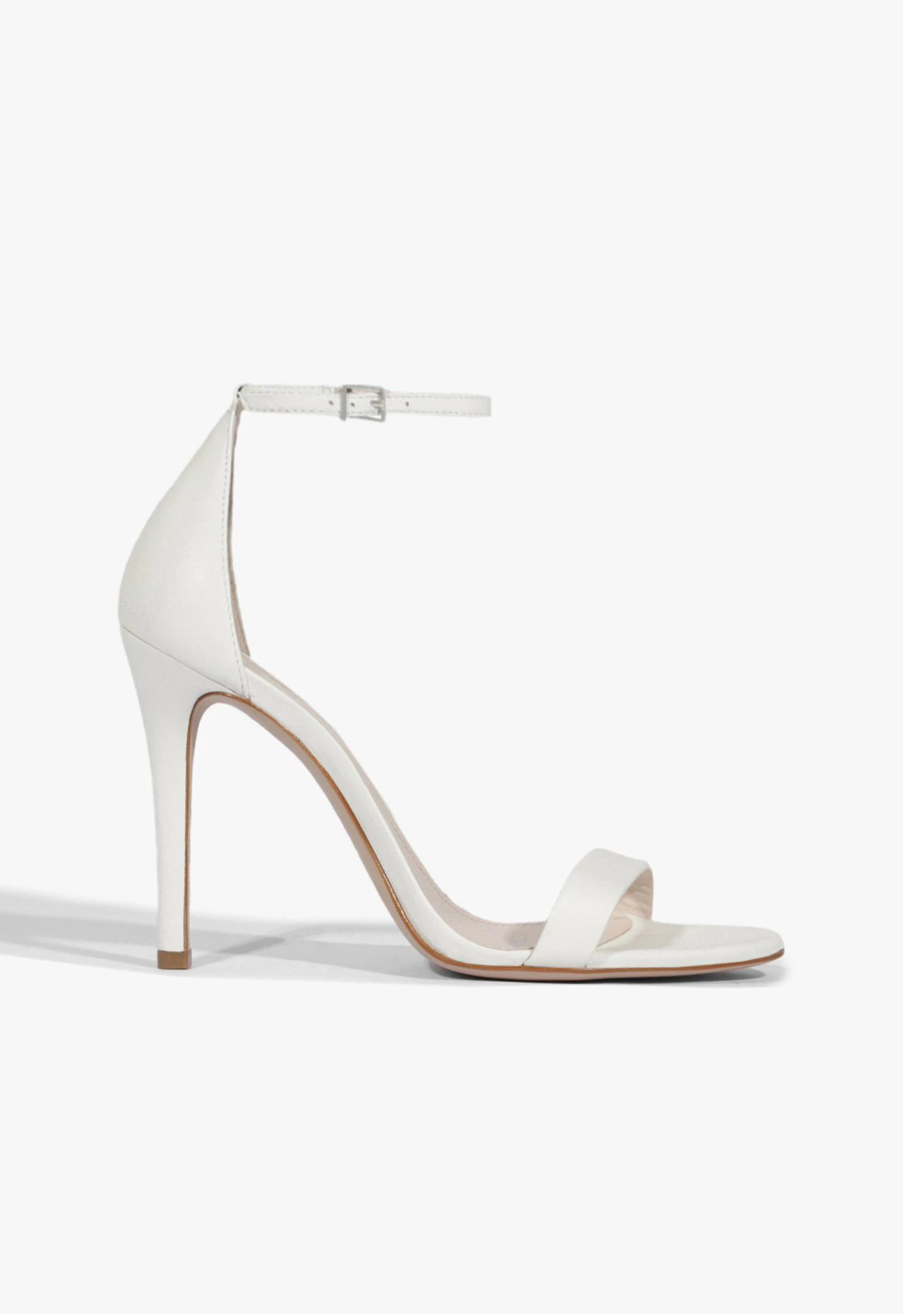 Sandália Gisele Salto Alto Couro Off White