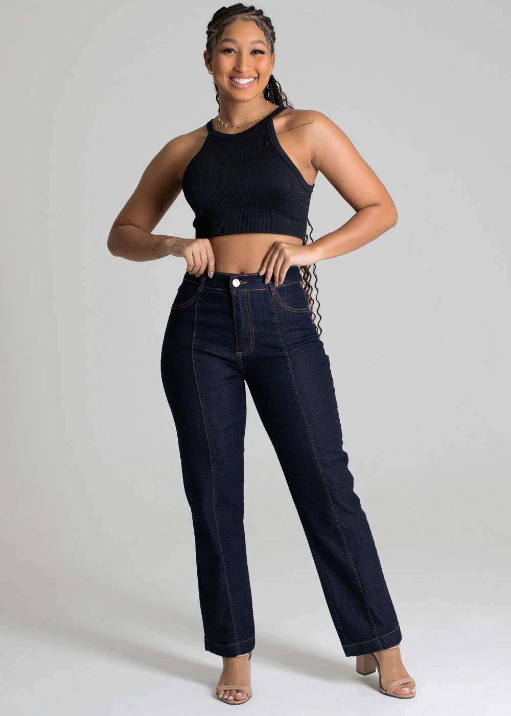 Calça Jeans Sawary Reta Cropped - 277472 AZUL