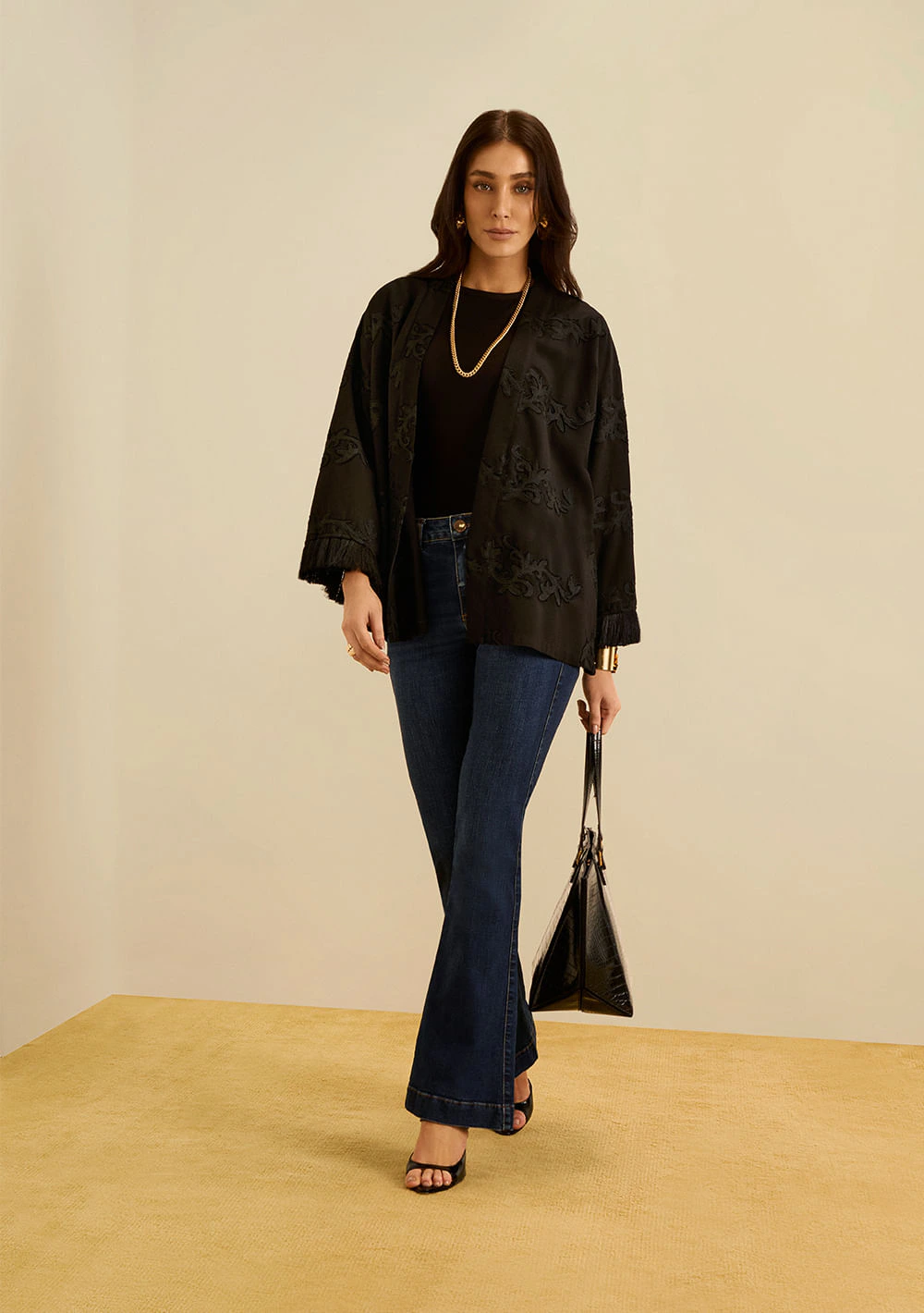 Calça Maria.Valentina Boot Cut Alta Azul