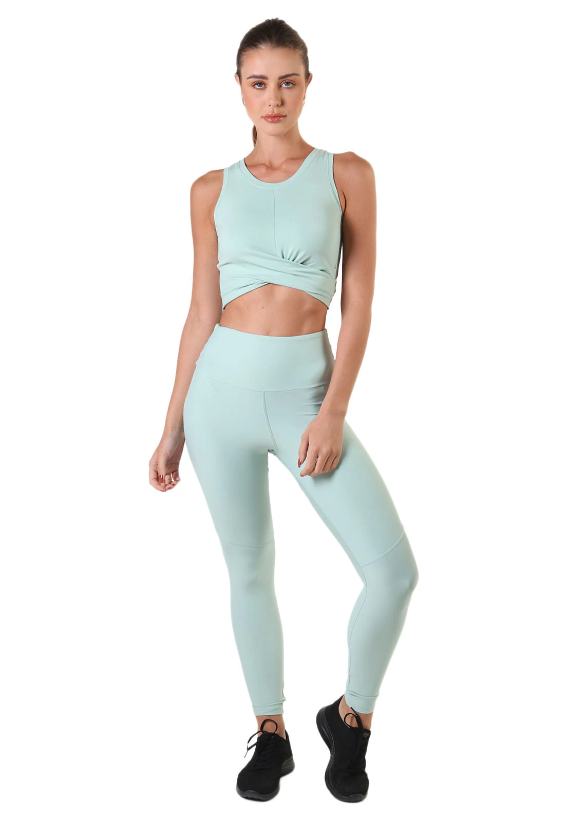 Calça Legging Feminina Anti Celulite com Recortes