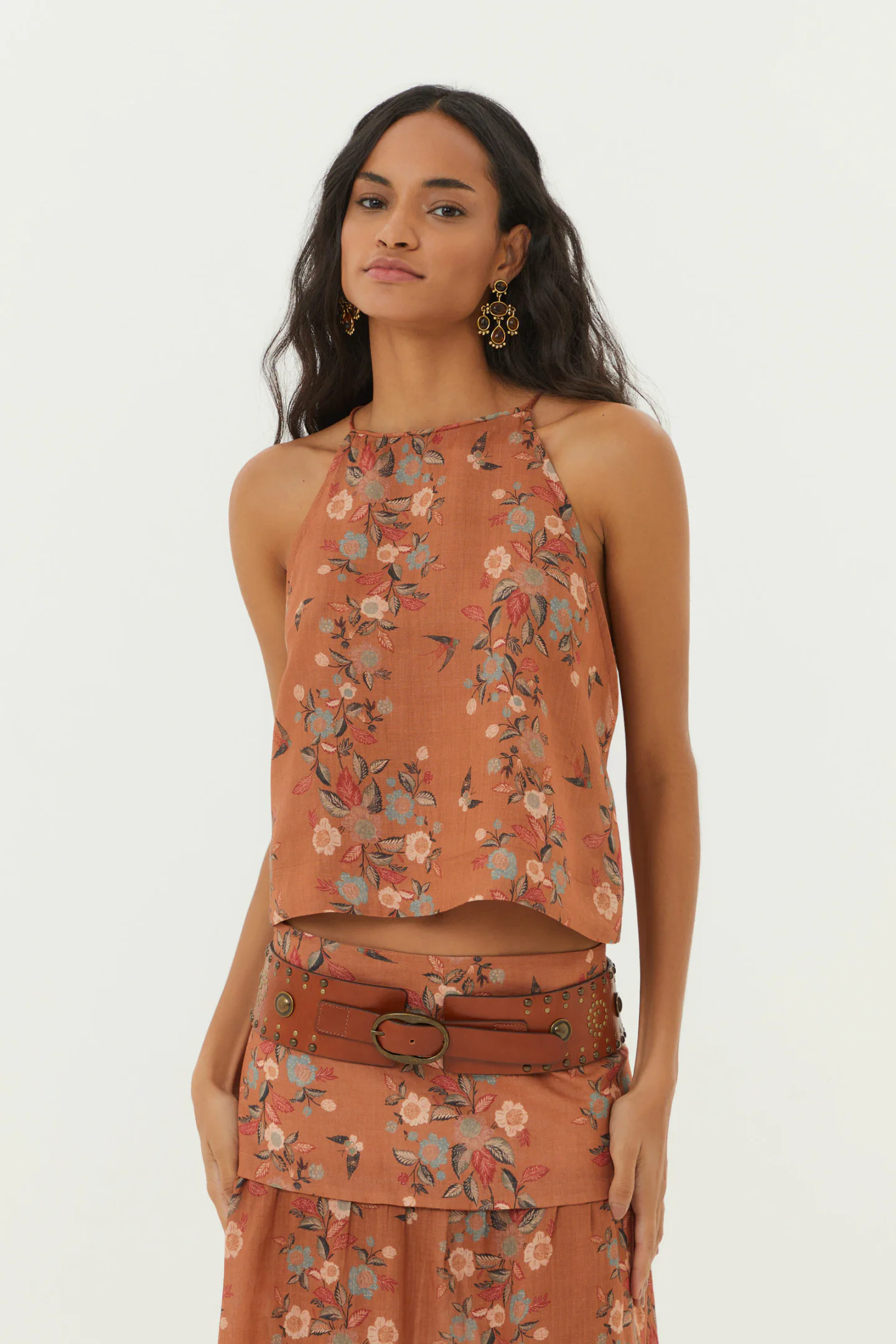 Blusa Alça Estampa Leaves