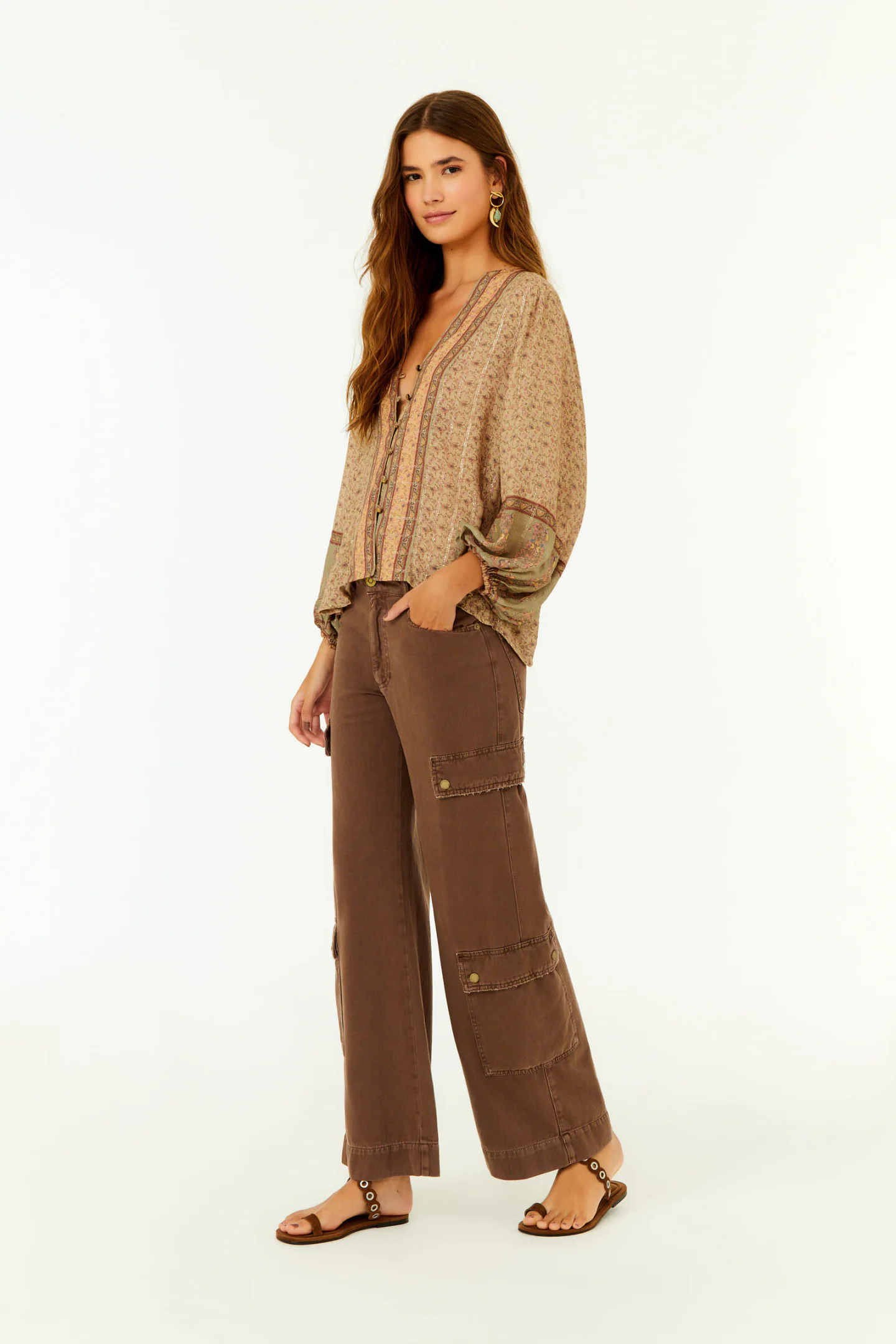 Calça Sarja Cargo Stone