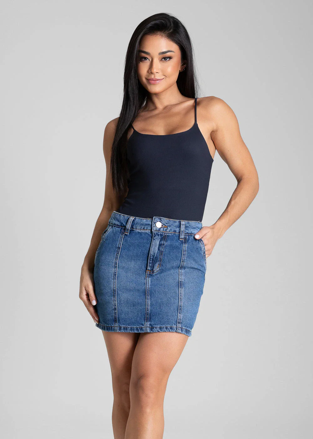Saia Mini Jeans Sawary - 282301 AZUL