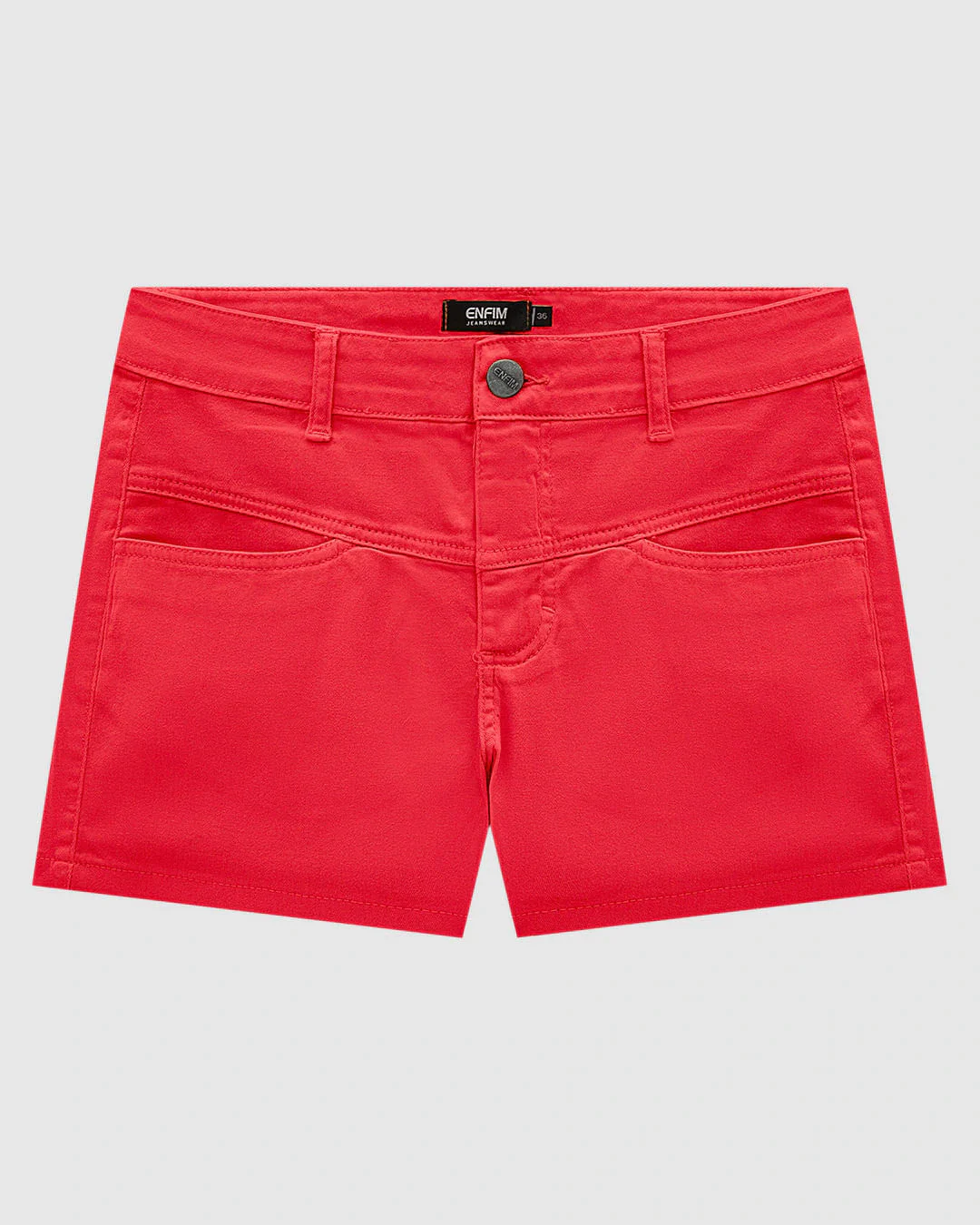 Shorts Feminino Bolso Diferenciado Em Sarja Com Elastano - ENFIM