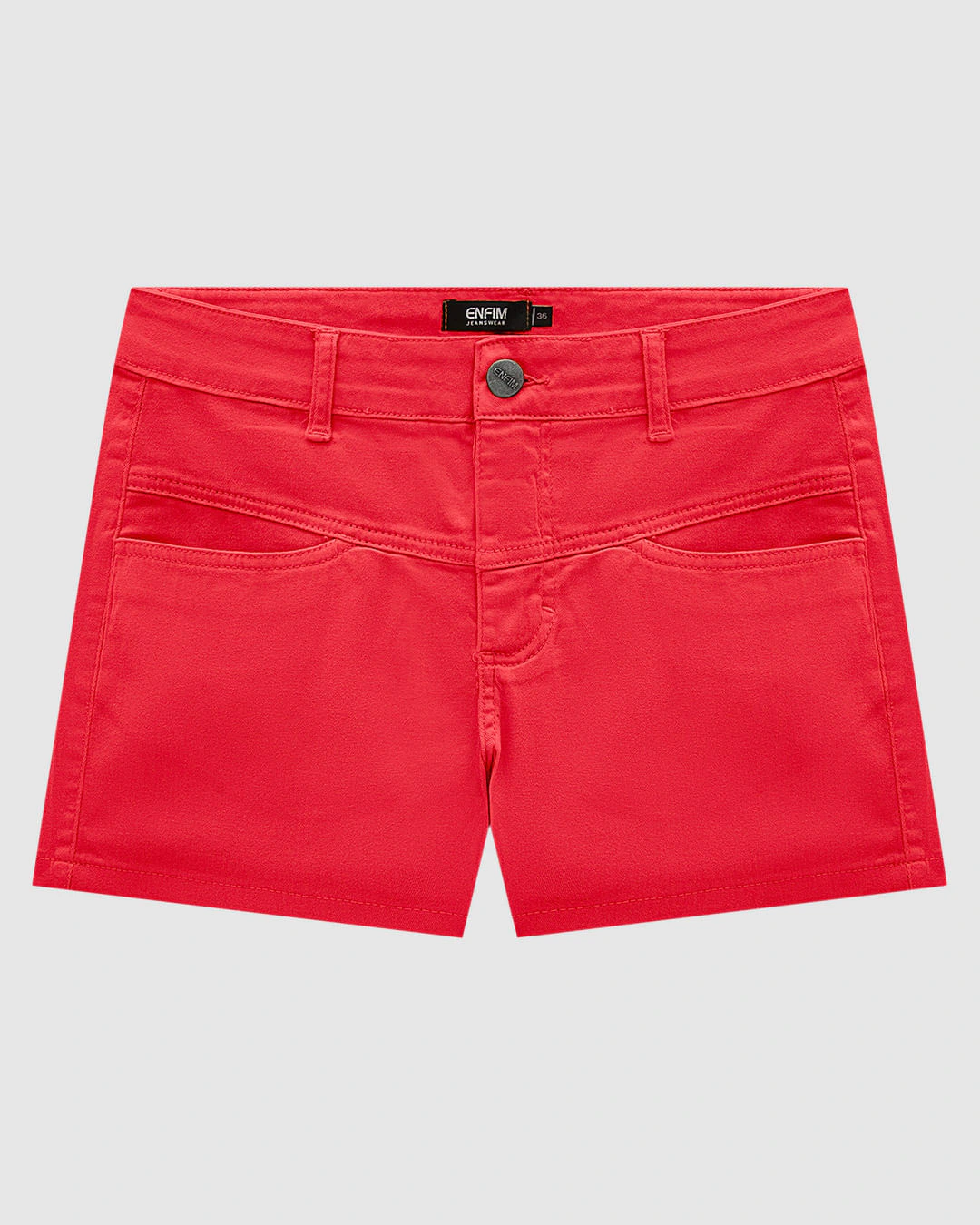 Shorts Feminino Bolso Diferenciado Em Sarja Com Elastano - ENFIM