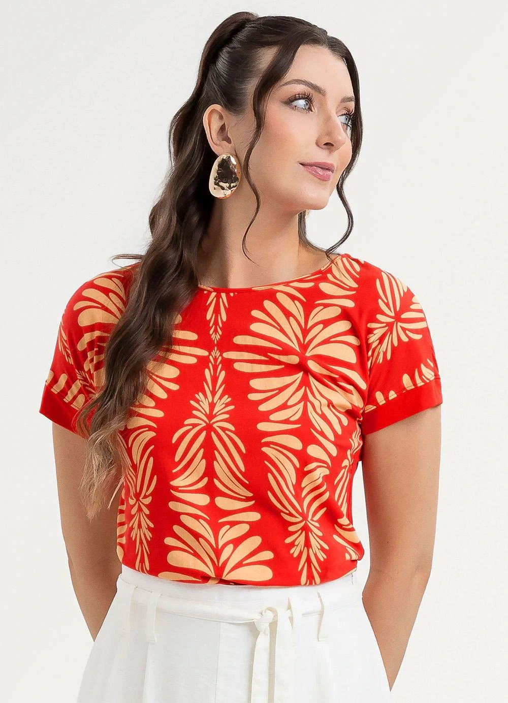Habana - Blusa em Misturinha Vermelho