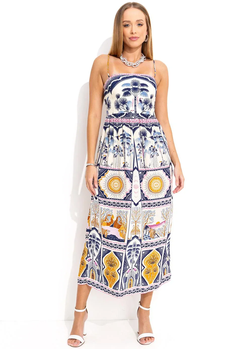 Farm - Vestido Cropped Chapada dos Veadeiros Bege