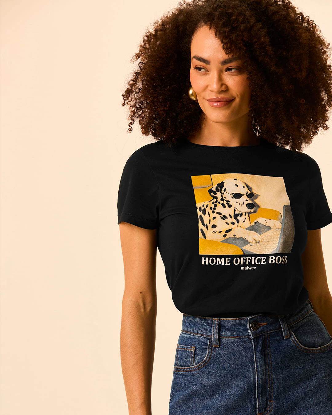 Camiseta Feminina Slim Estampa Frontal Colecionável 100% Algodão