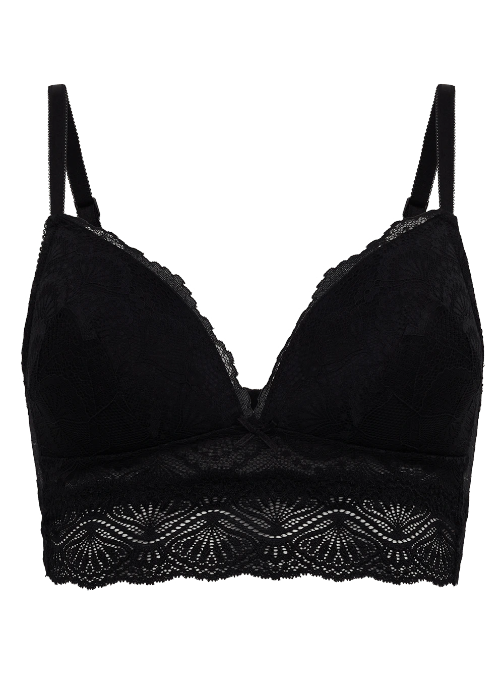 Sutiã Triângulo Bojo Renda Shiny Love Preto