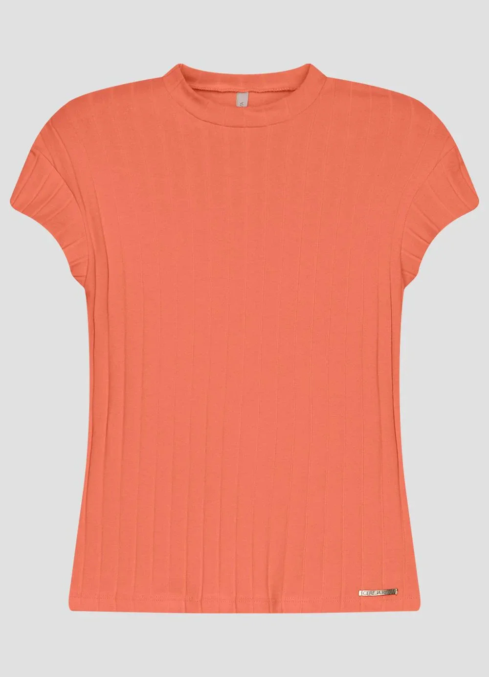 Cereja Rosa - Blusa Feminina Cotton Canelado Laranja