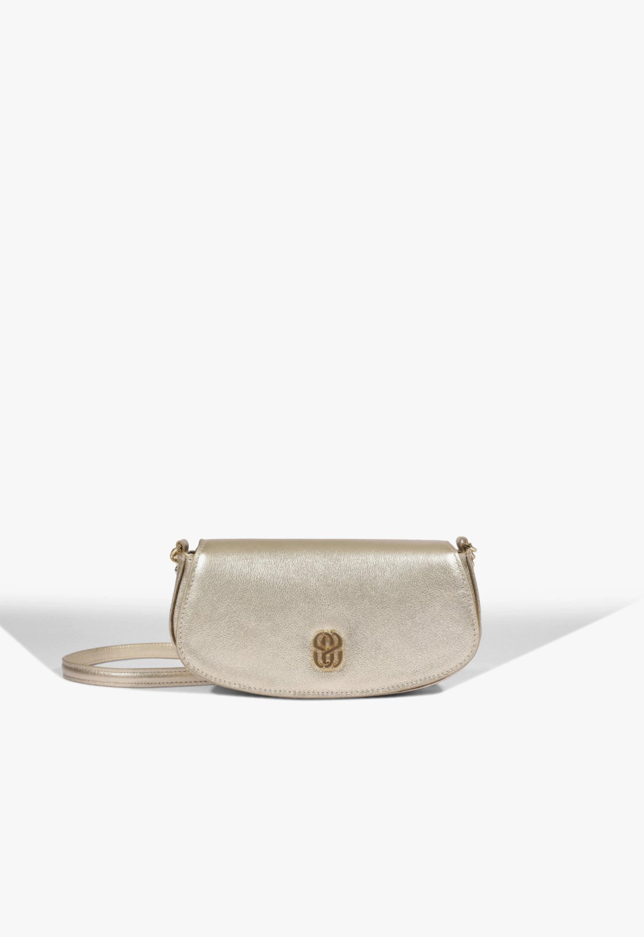Bolsa Tiracolo Bella Pequena Couro Dourada