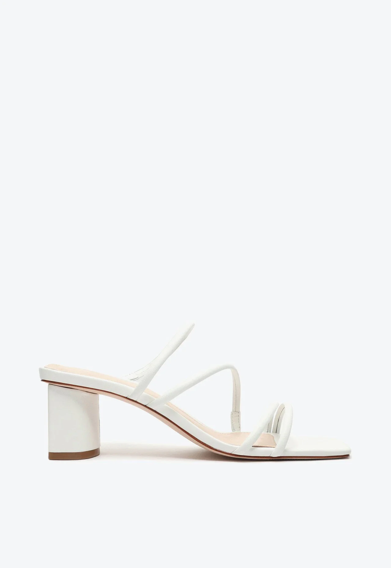 Mule Mid Strings Couro Branco