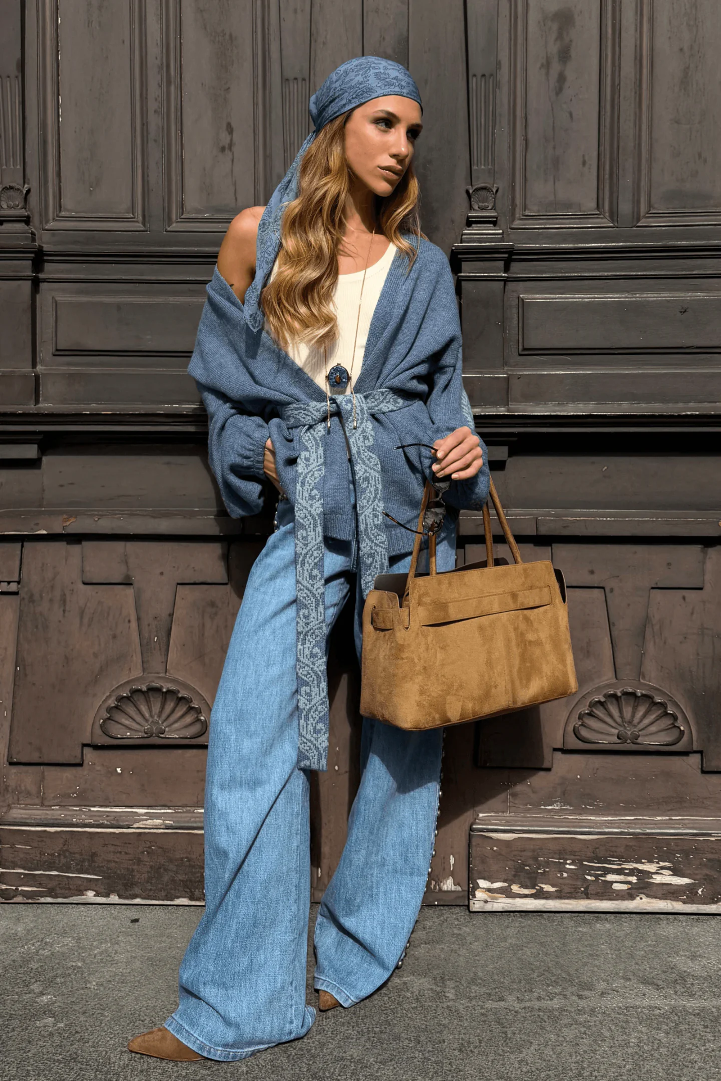 Kimono Tricot Intarsia Hippie Chic
