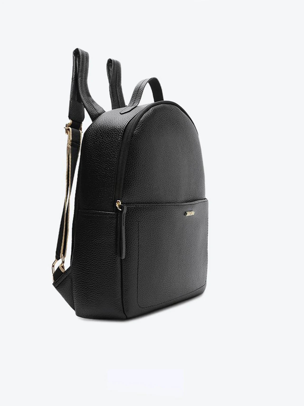 Mochila Média Bolso Frontal Lisa Preta