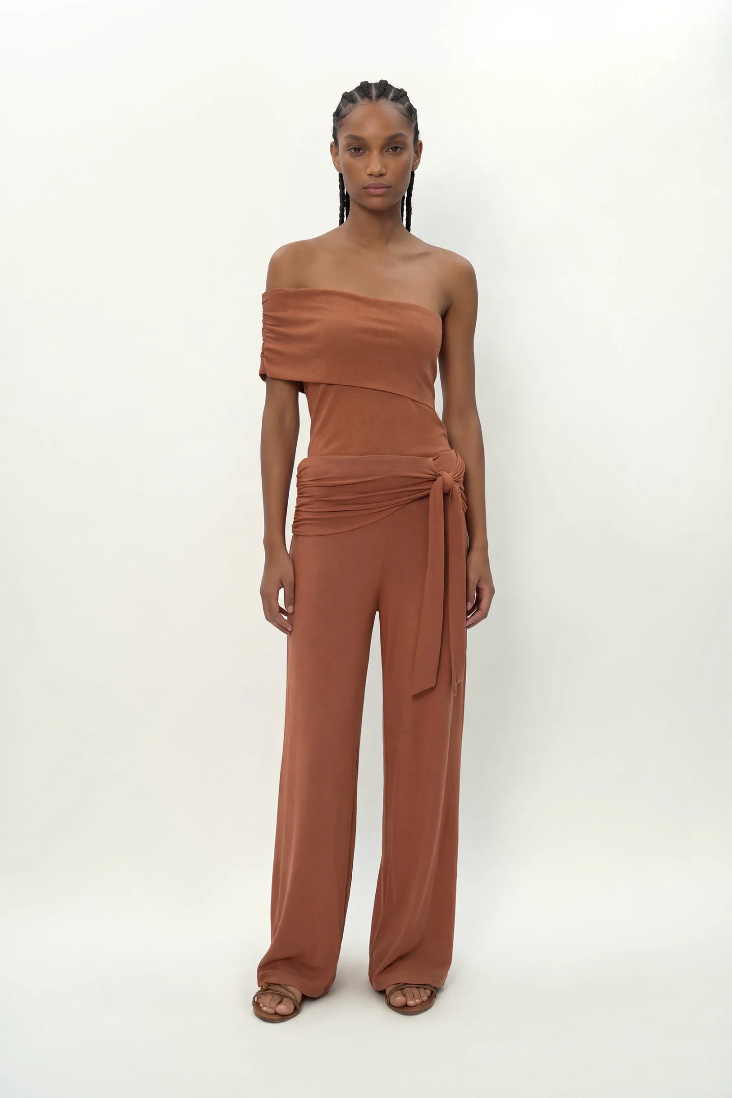Calça Pantalona Detalhe Cos