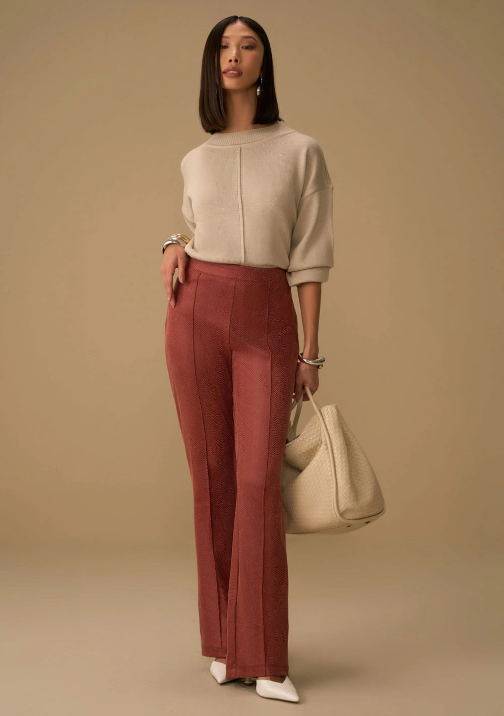 Calça Maria.Valentina Boot Cut Alta Rosa