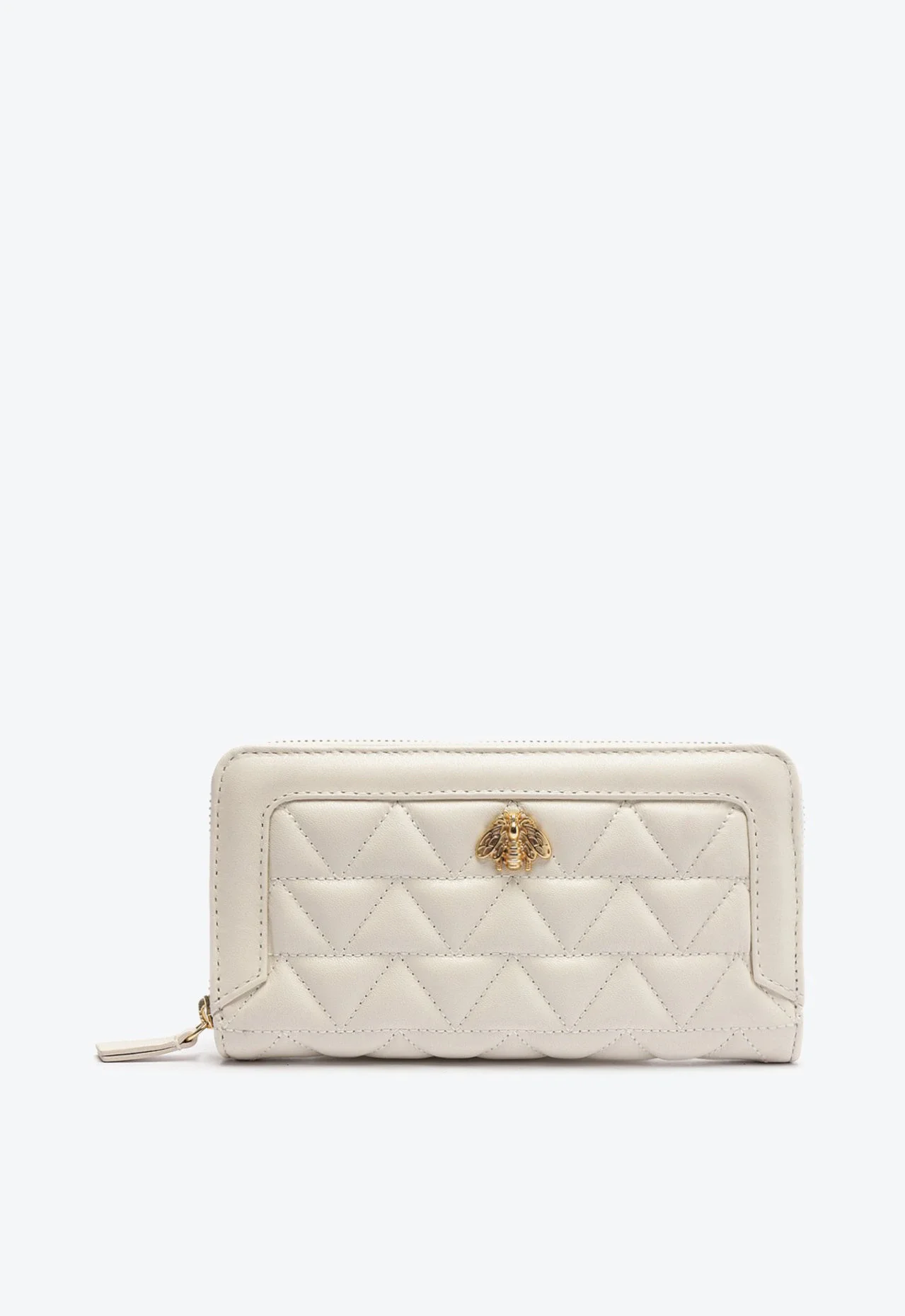 Carteira Grande Believe Matelassê Couro Off White