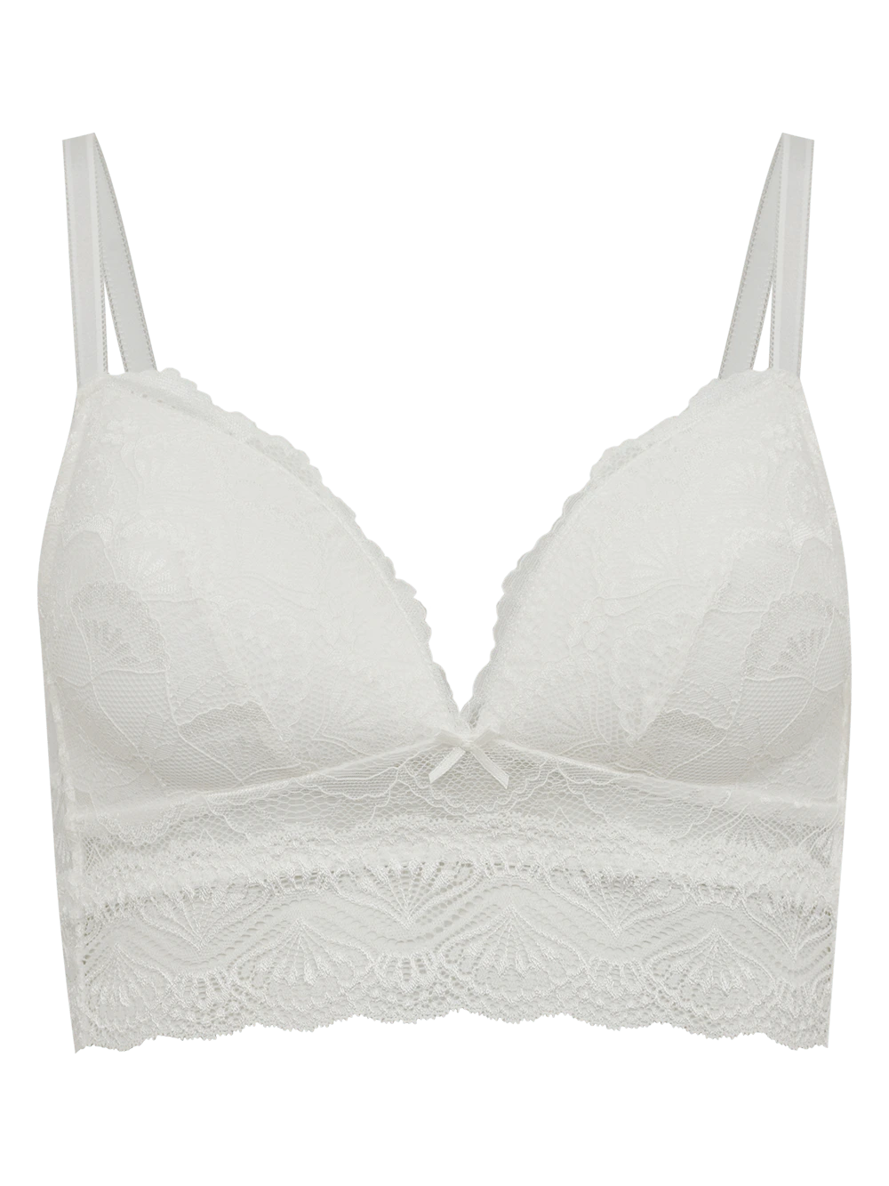 Sutiã Triângulo Bojo Renda Shiny Love Branco