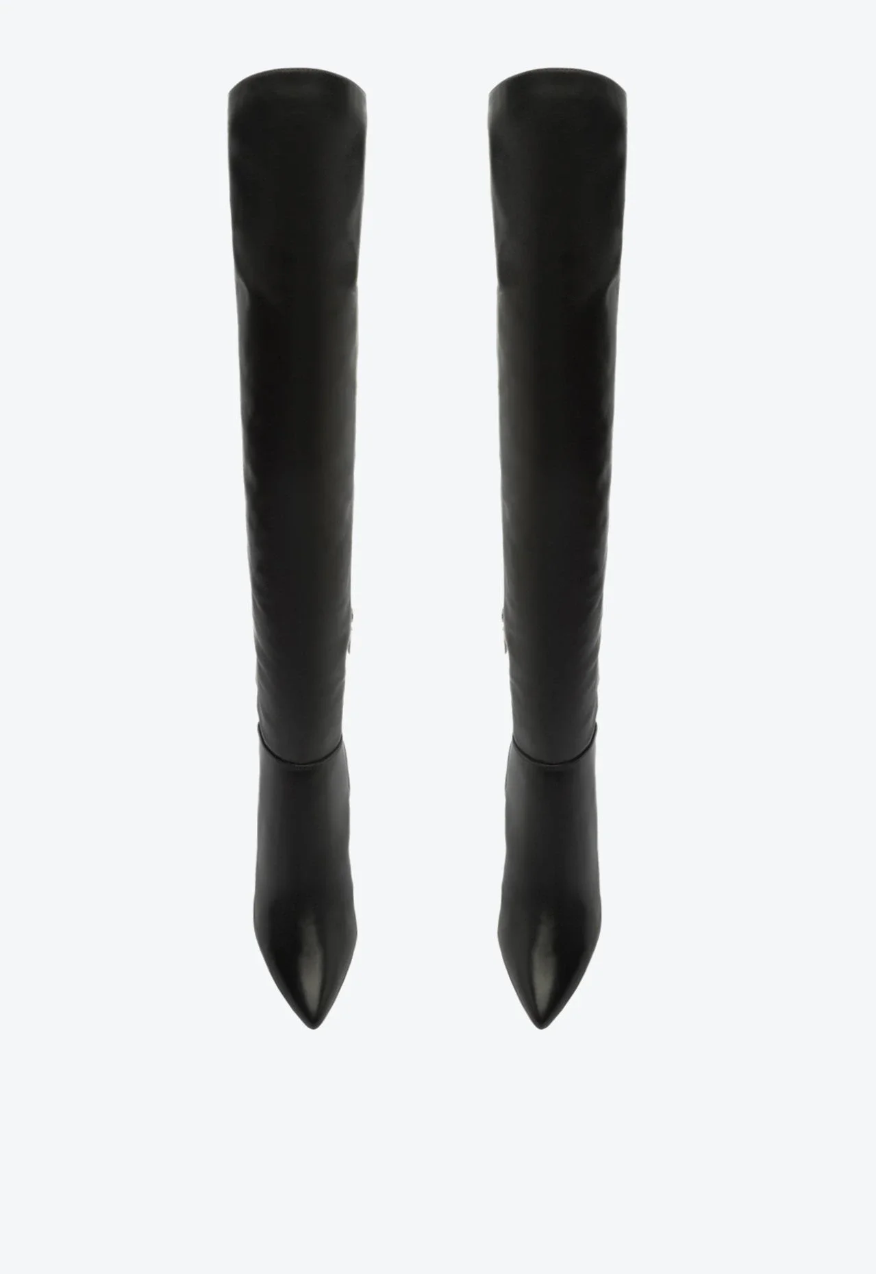 Bota Over The Knee Mikki Otk Couro Preta