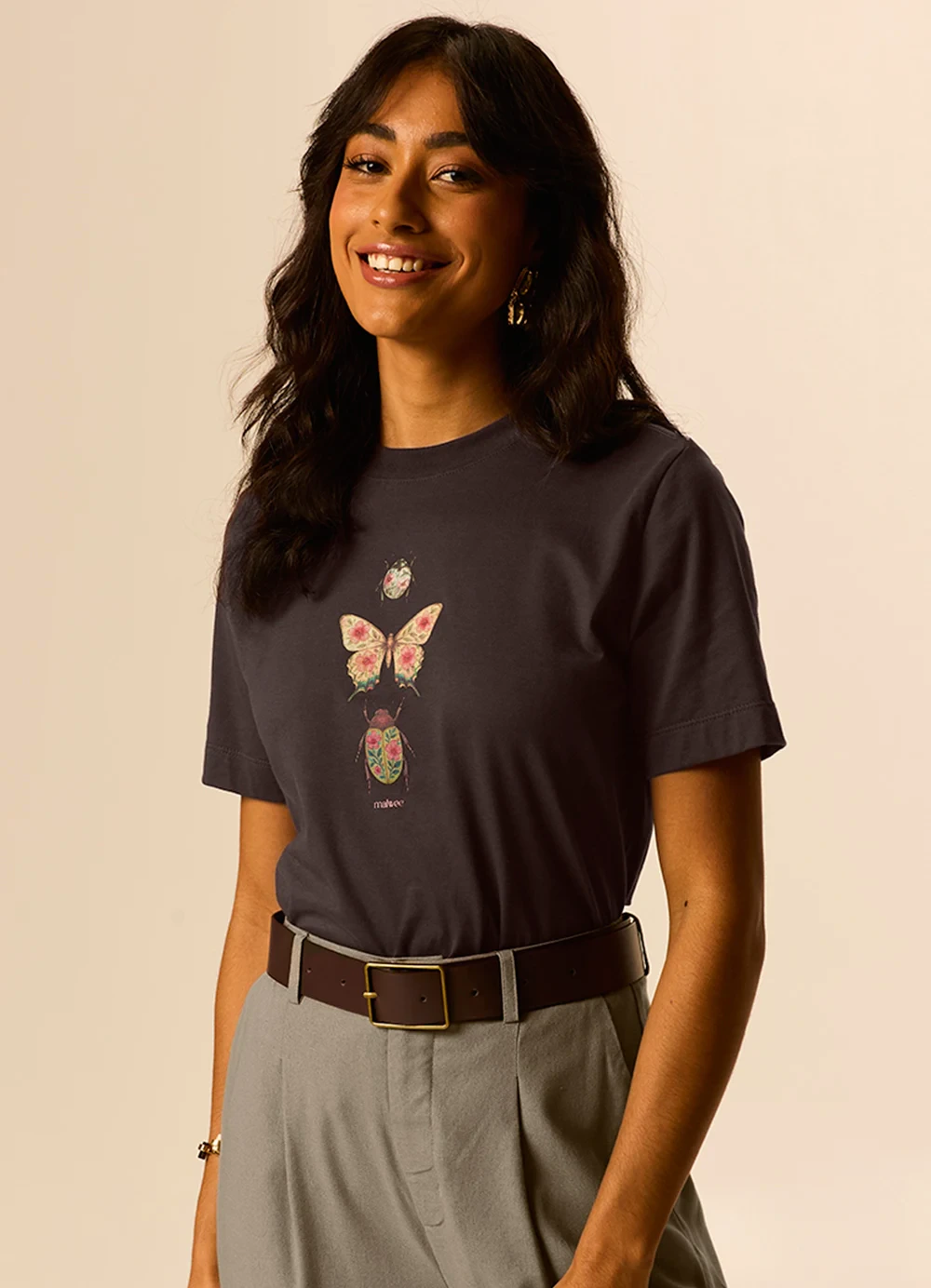 Malwee - Camiseta Insects Regular Café