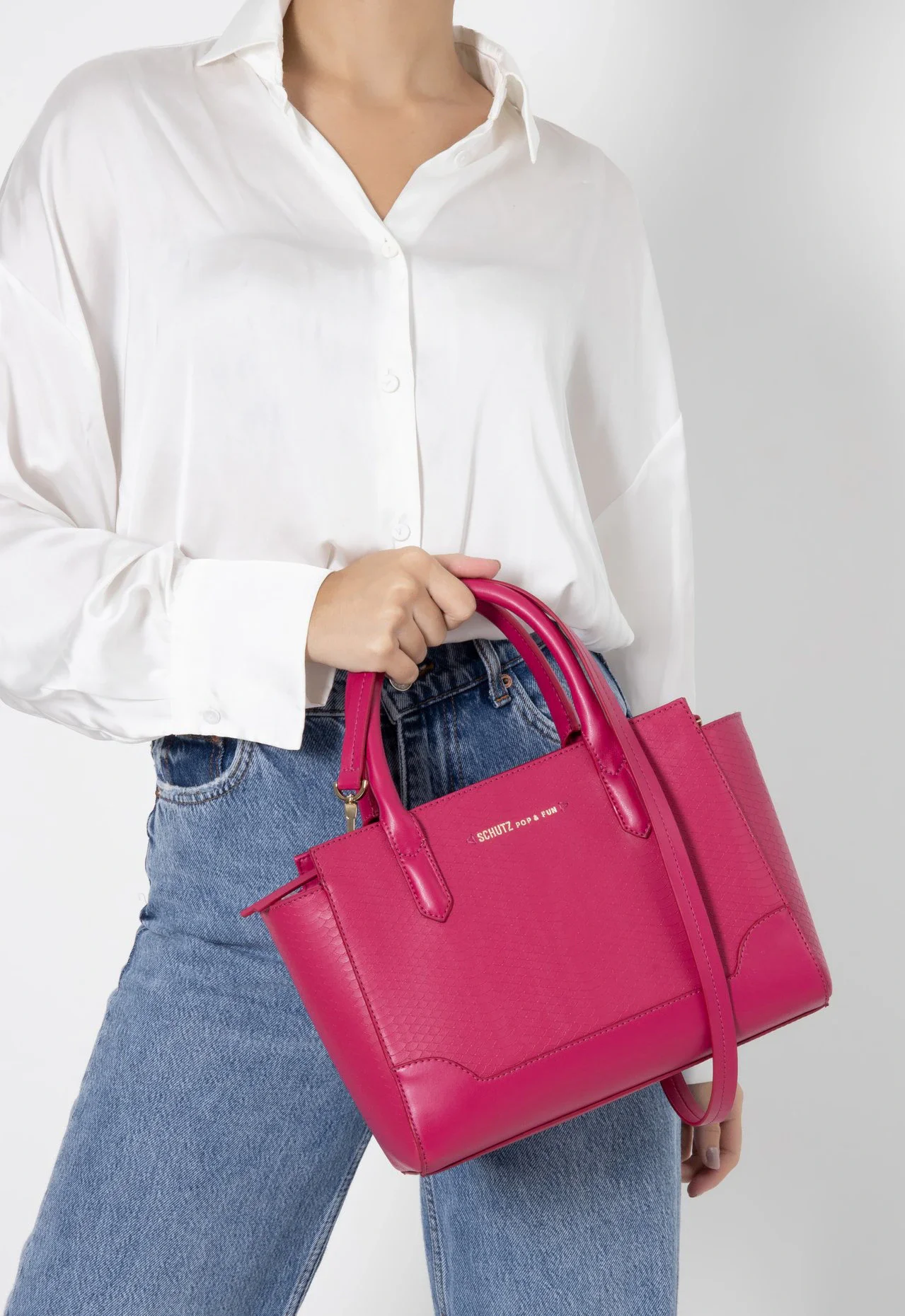 Bolsa Tote Millie Snake Rosa