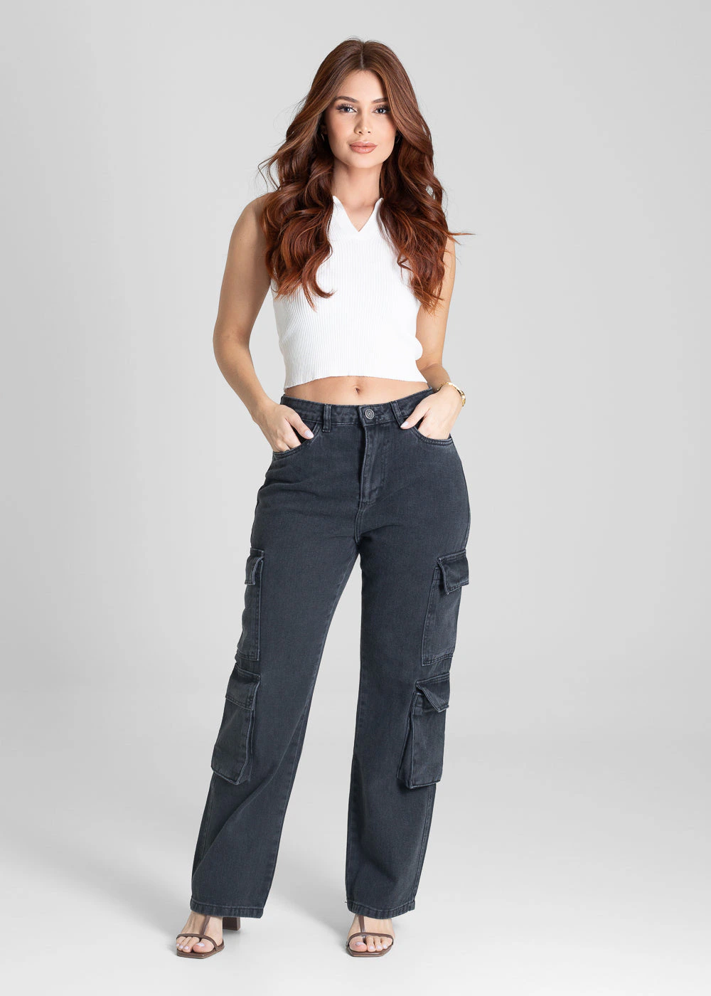 Calça Jeans Sawary Reta Petit - 280856 PRETO