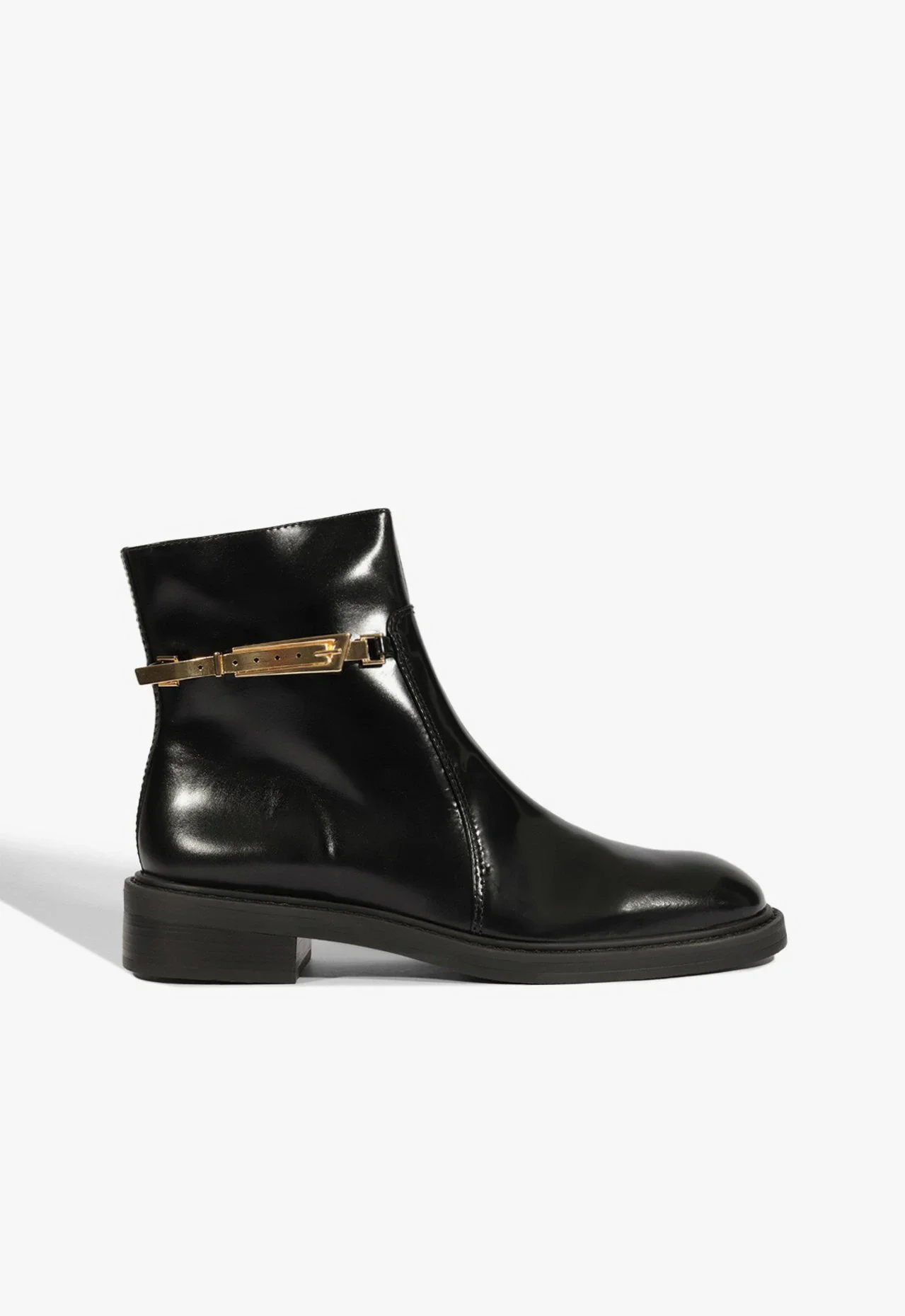 Bota Cano Baixo Couro Preto