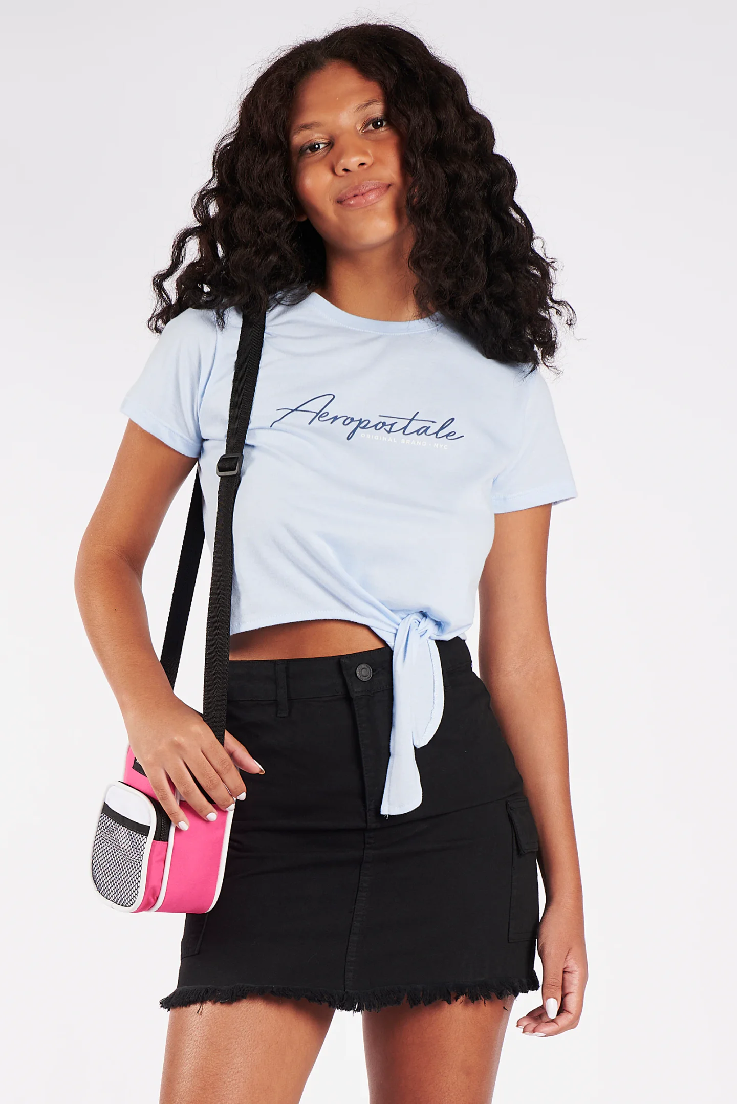 Camiseta Manga Curta Feminino Silkada Aeropostale - Azul Claro