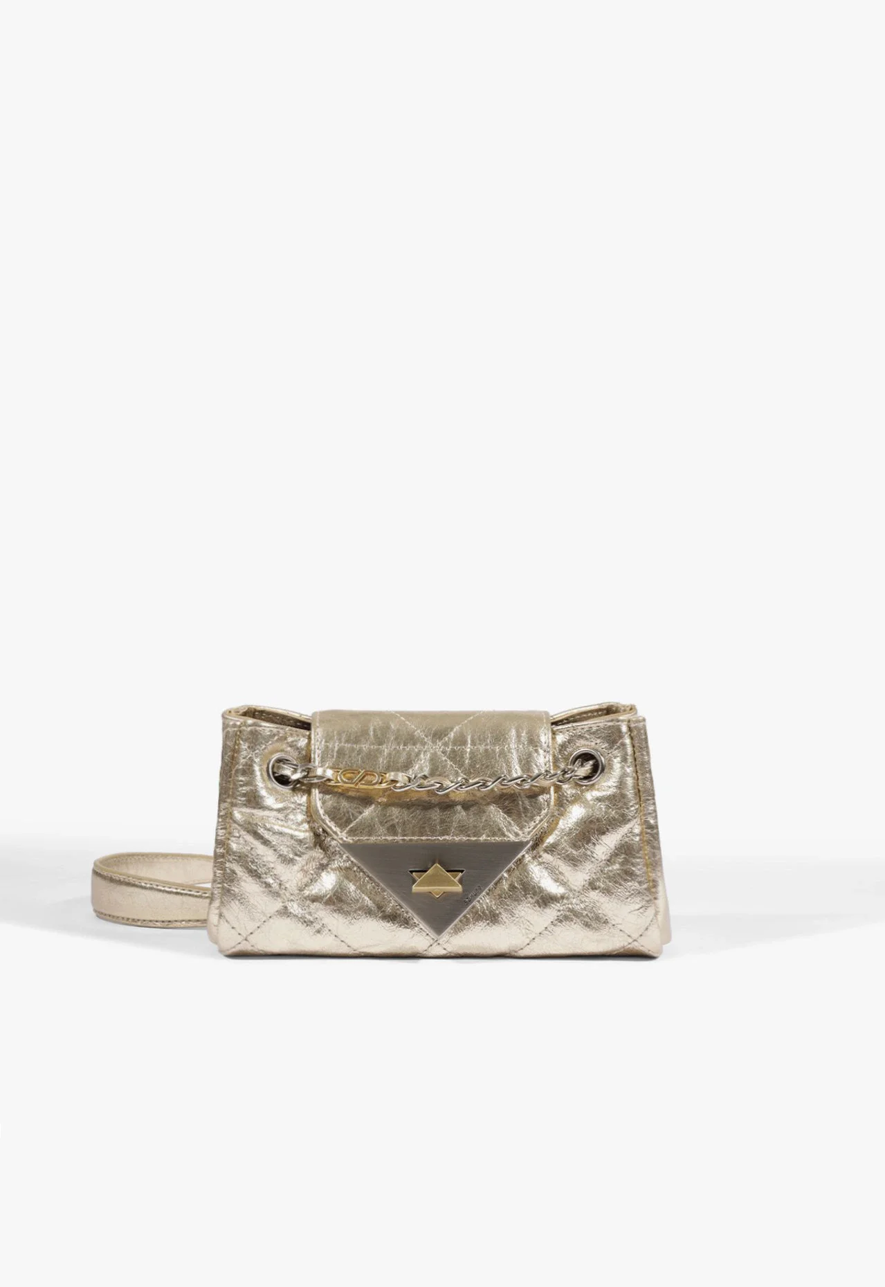 Bolsa Pequena S95 Couro Dourada