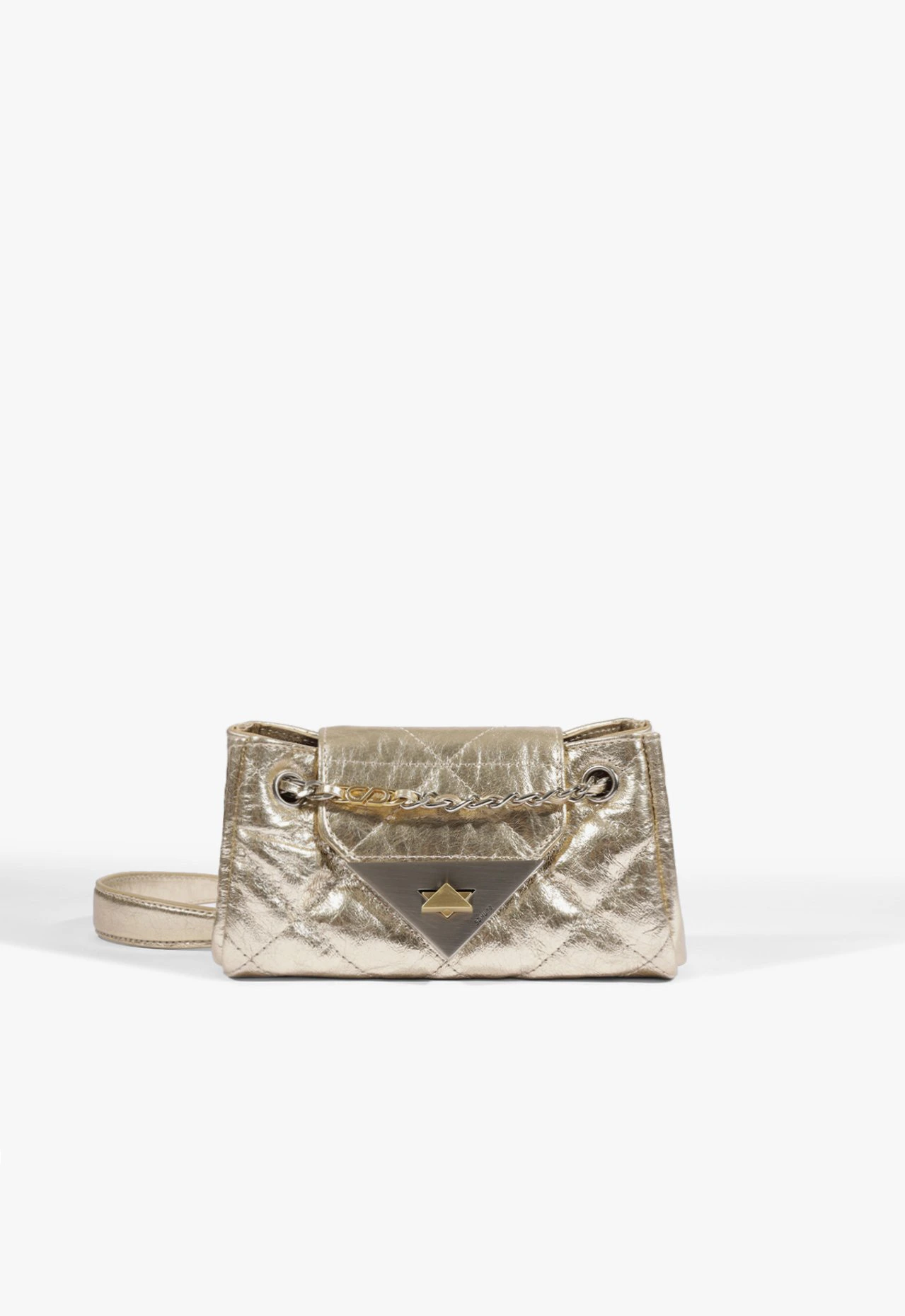 Bolsa Pequena S95 Couro Dourada