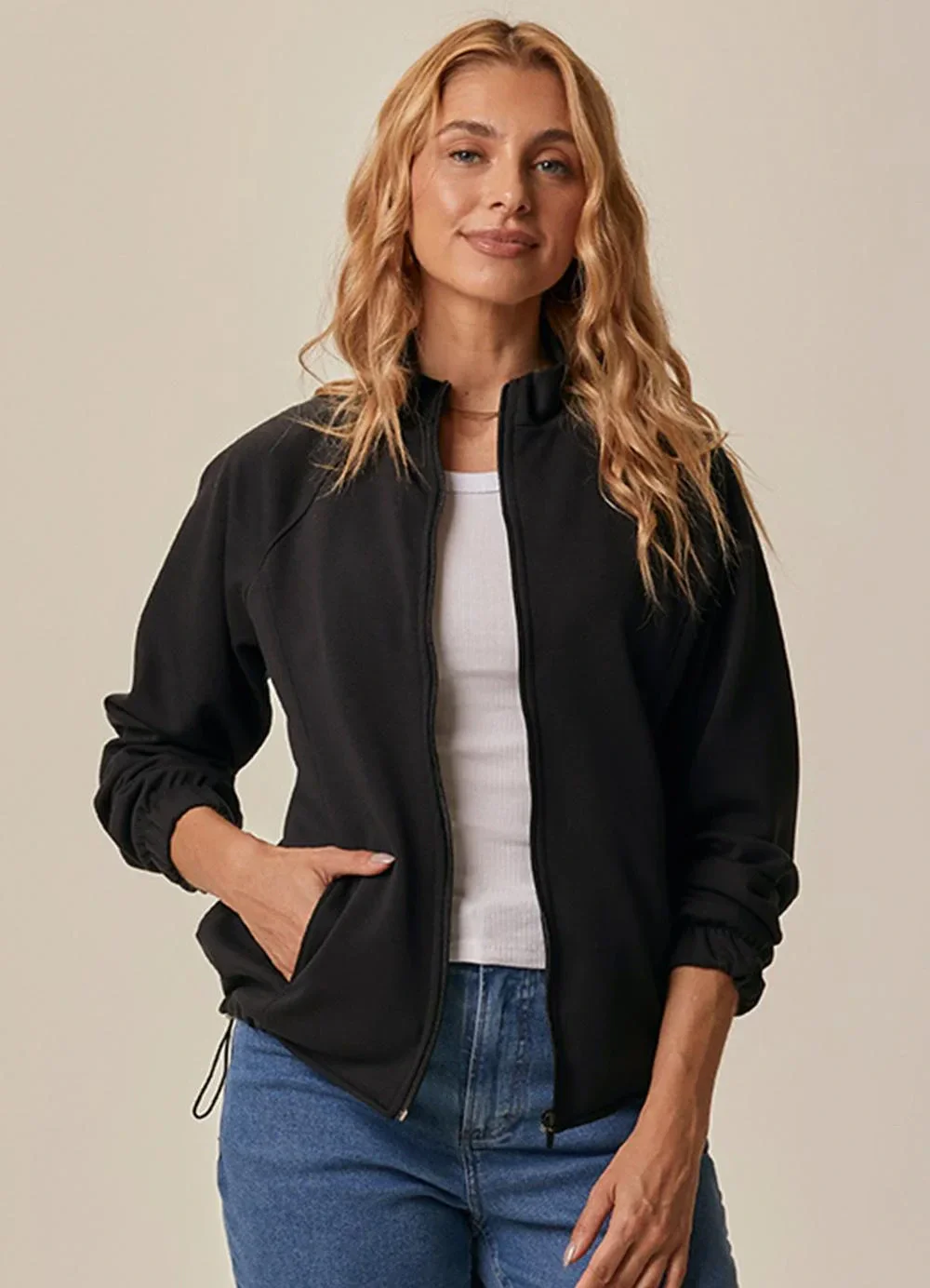 Malwee - Jaqueta Bomber em Suedine Premium Preto
