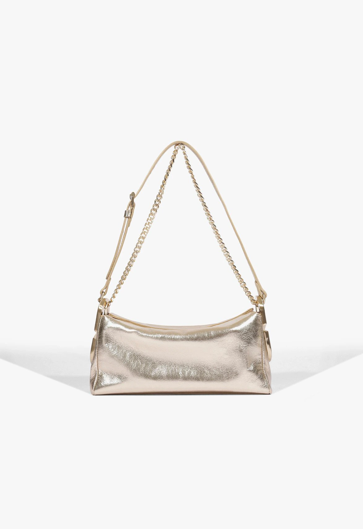 Bolsa Shoulder Sense Pequena Couro Dourada
