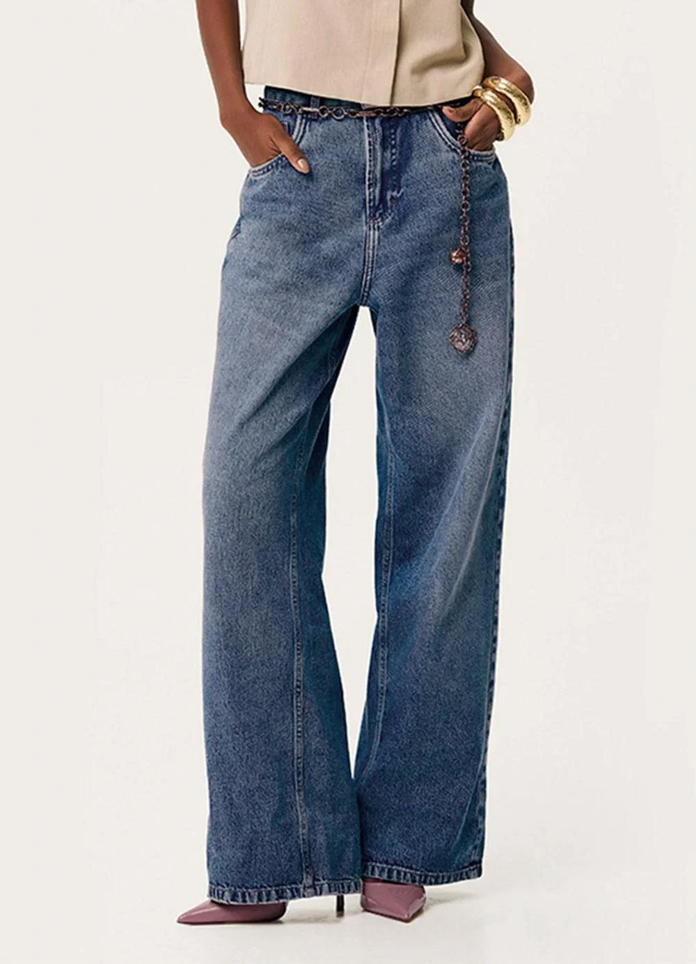 Enfim - Calça Jeans Relaxed Fit Azul