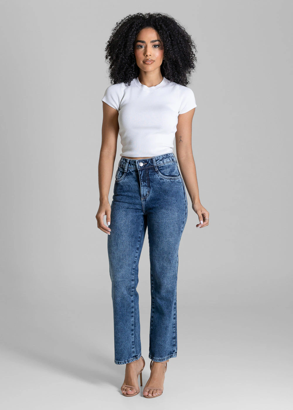 Calça Jeans Sawary Reta Cropped - 284224 AZUL