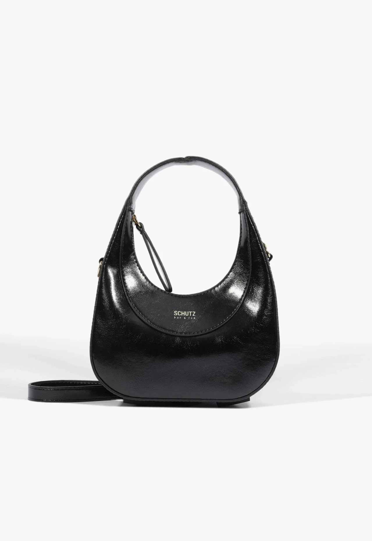 Bolsa Tiracolo Mini Hobo Lenu Pequena Preta