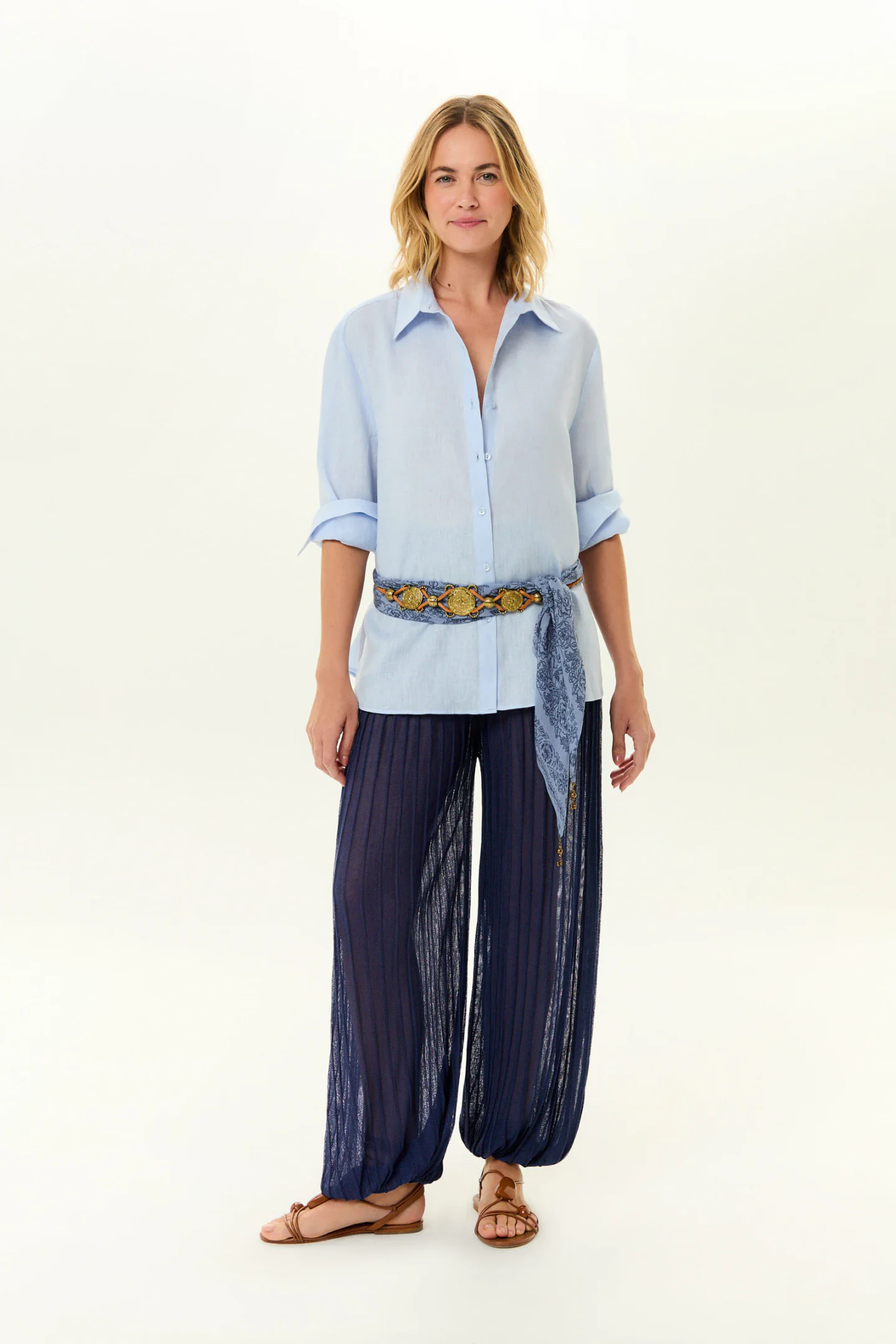 Calça Tricot Aladim Plissada