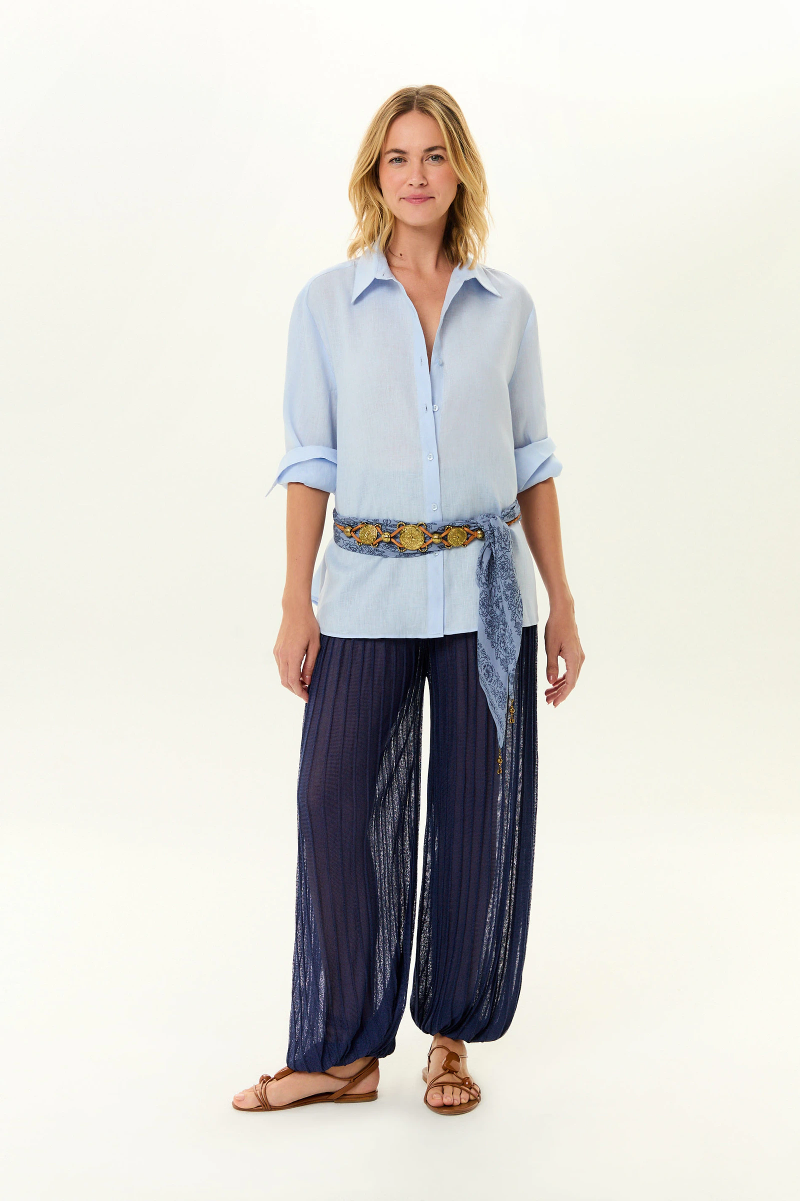 Calça Tricot Aladim Plissada