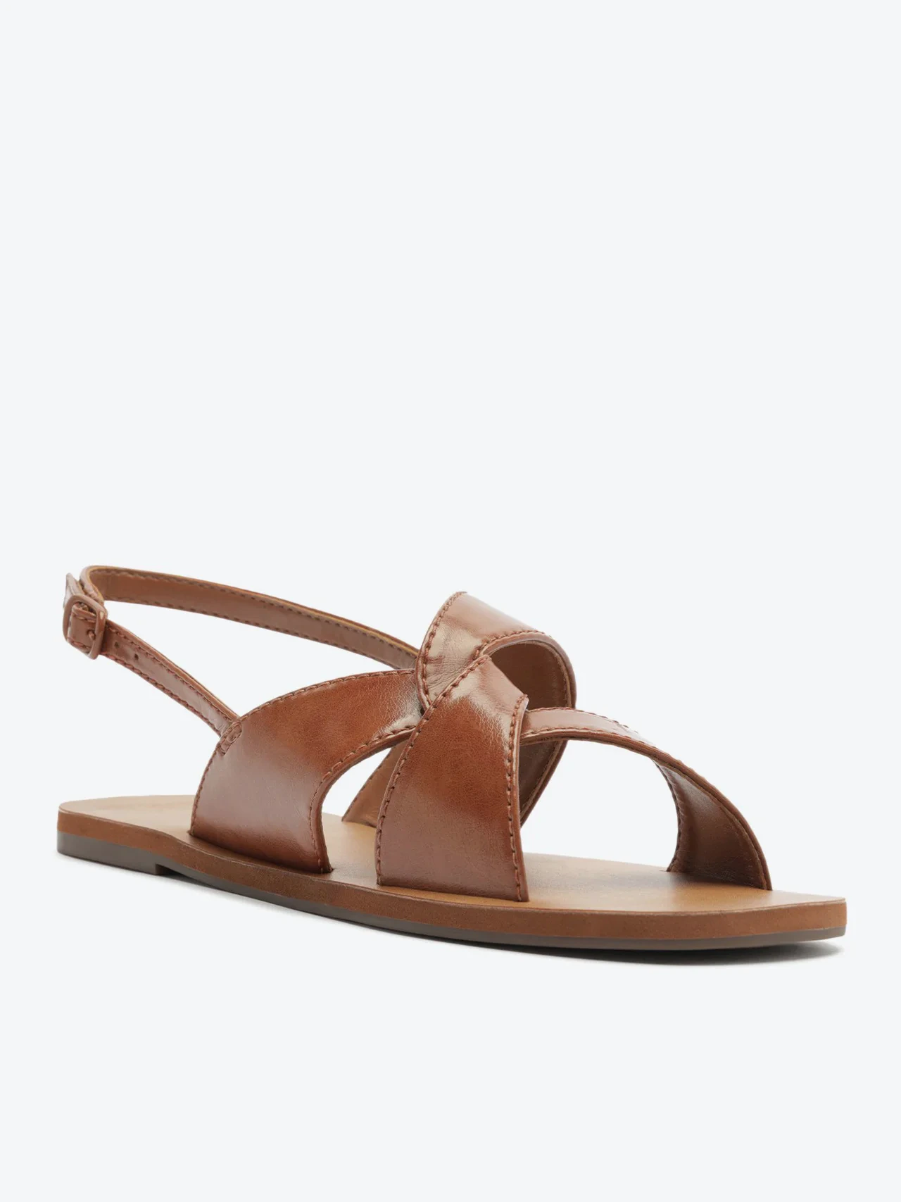Sandália Rasteira Slingback Boho Marrom