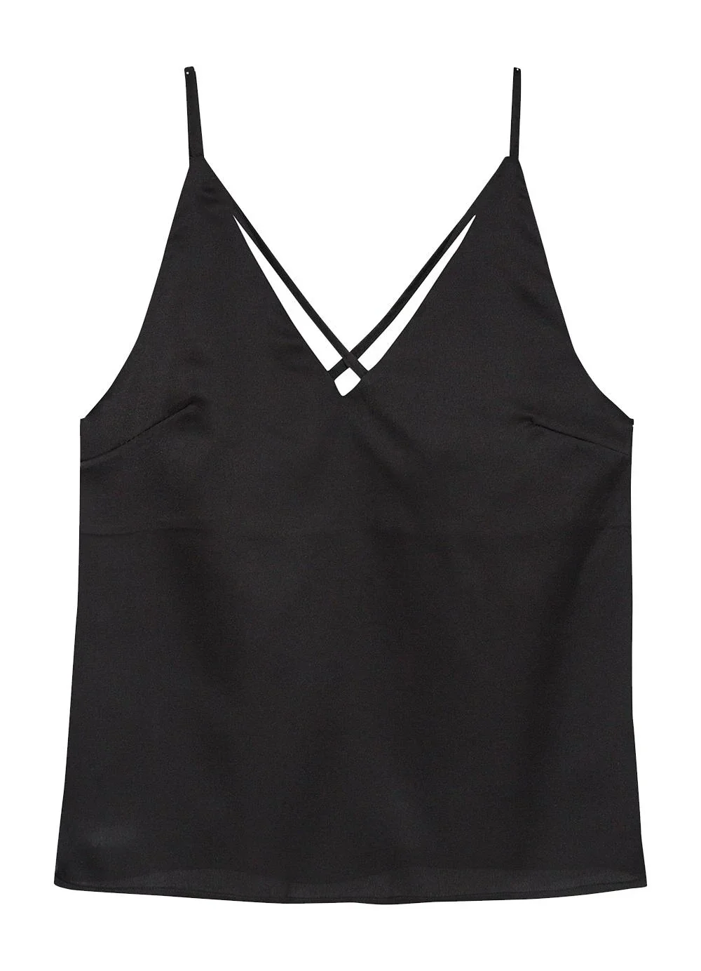 Enfim - Blusa Ampla em Cetim Preto